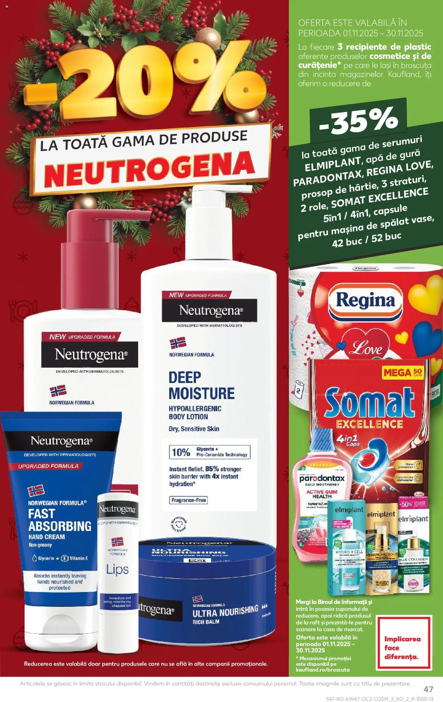 Noul catalog Kaufland – valabil de la 19.11.2025 | Pagină: 47 | Produse: Mașină De Spălat, Role, Capsule pentru mașina de spălat, Apă