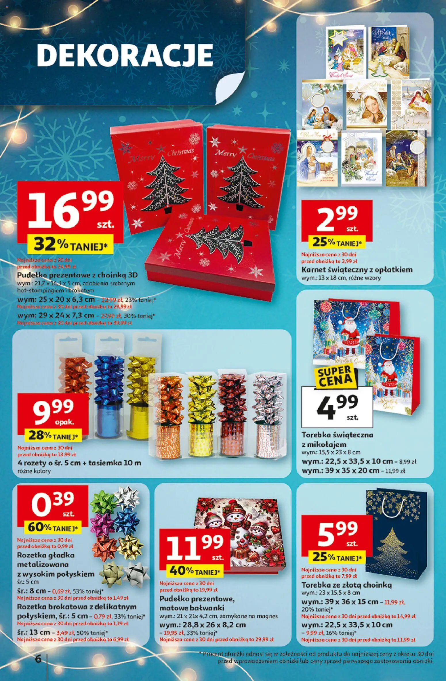 Auchan Gazetka - Święta jak babcię kocham Hipermarket od 11.12.2025 | Strona: 6 | Produkty: Torebka, Choinka, Pudełko