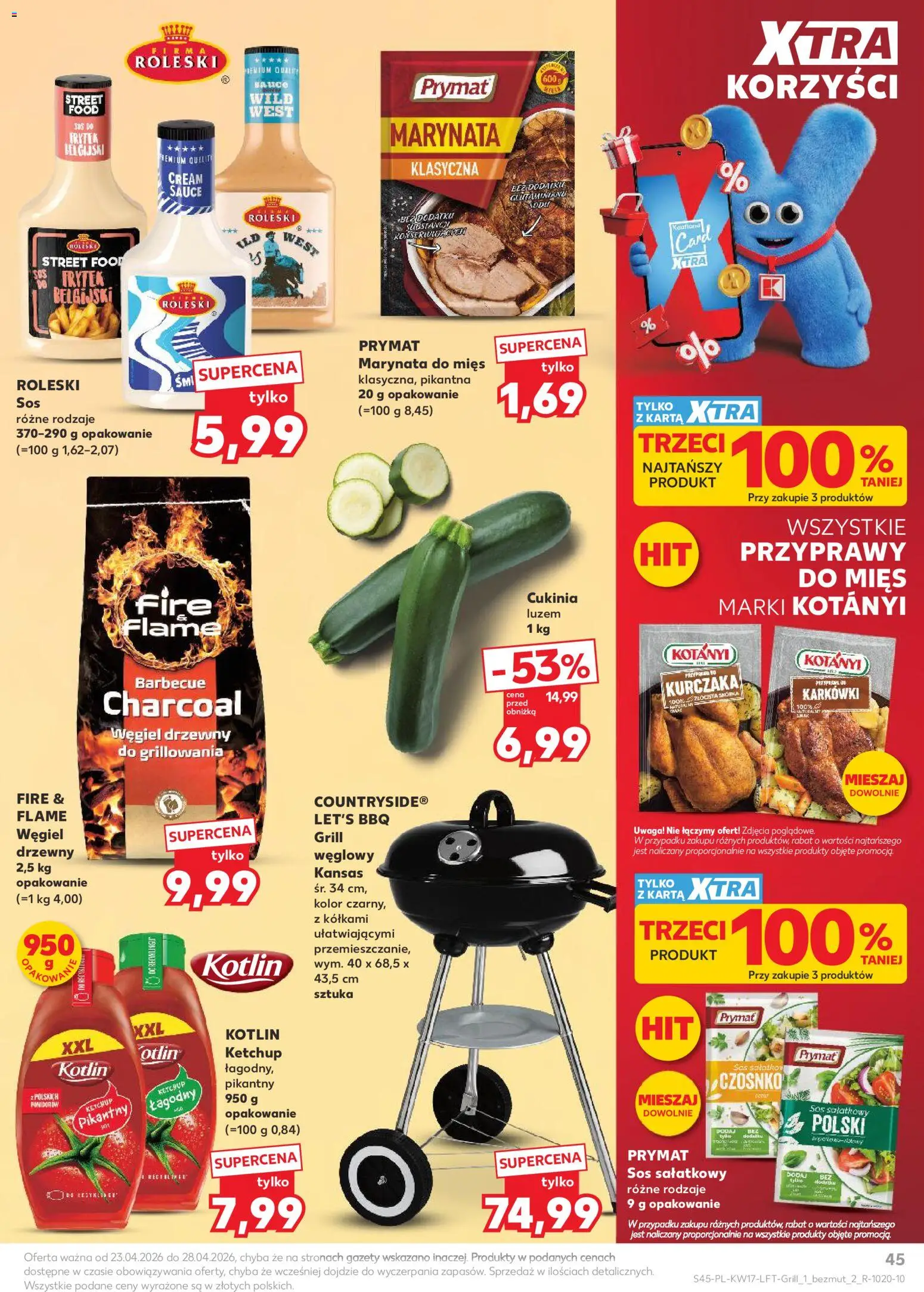 Kaufland gazetka od 23.04.2026 | Strona: 45 | Produkty: Ketchup, Cukinia, Przyprawy, Sos