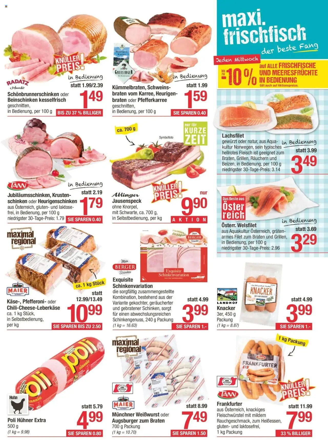 Maximarkt Vöcklabruck, Wels gültig ab 06.10.2025 | Seite: 13 | Produkte: Meeresfrüchte, Schinken