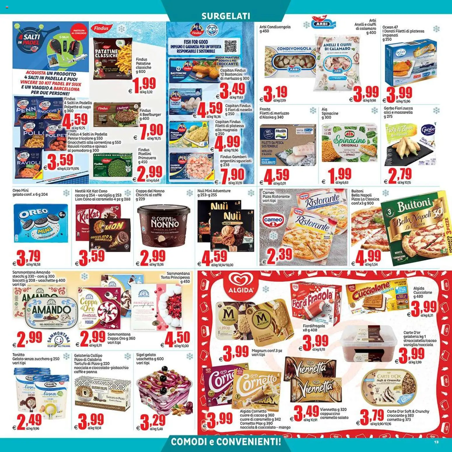 Volantino Elite Supermercati del 24.04.2026 | Pagina: 13 | Prodotti: Pizza, Merluzzo, Tacchino, Spinaci