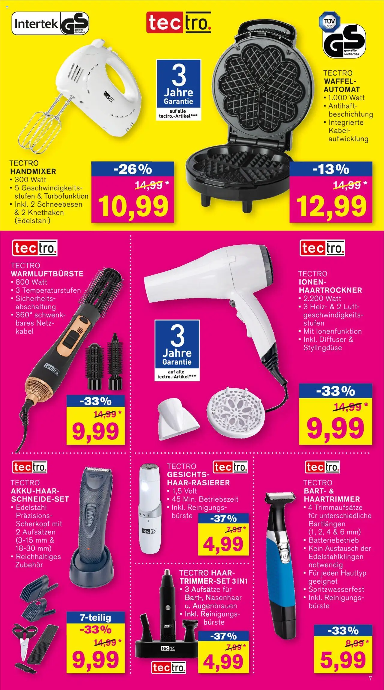 KODi Prospekt - gültig ab dem 18.08.2025 | Seite: 7 | Produkte: Kabel, Haartrockner, Handmixer, Bürste