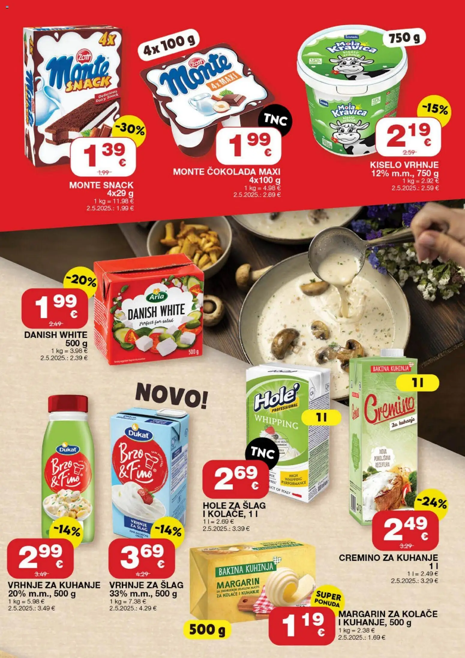 Stanić Diskont katalog | vrijedi od 19.02.2026 | Stranica: 3 | Proizvodi: Vrhnje za kuhanje, Čokolada, Kiselo vrhnje, Kuhinja