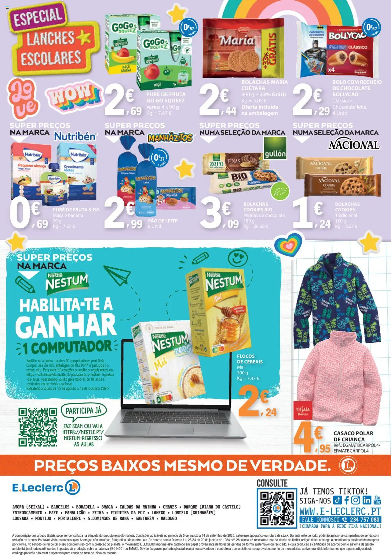 E.Leclerc - Folheto Regresso Aulas │ válido de 05.08.2025 | Página: 24 | Produtos: Casaco, Nestlé, Maça, Chocolate
