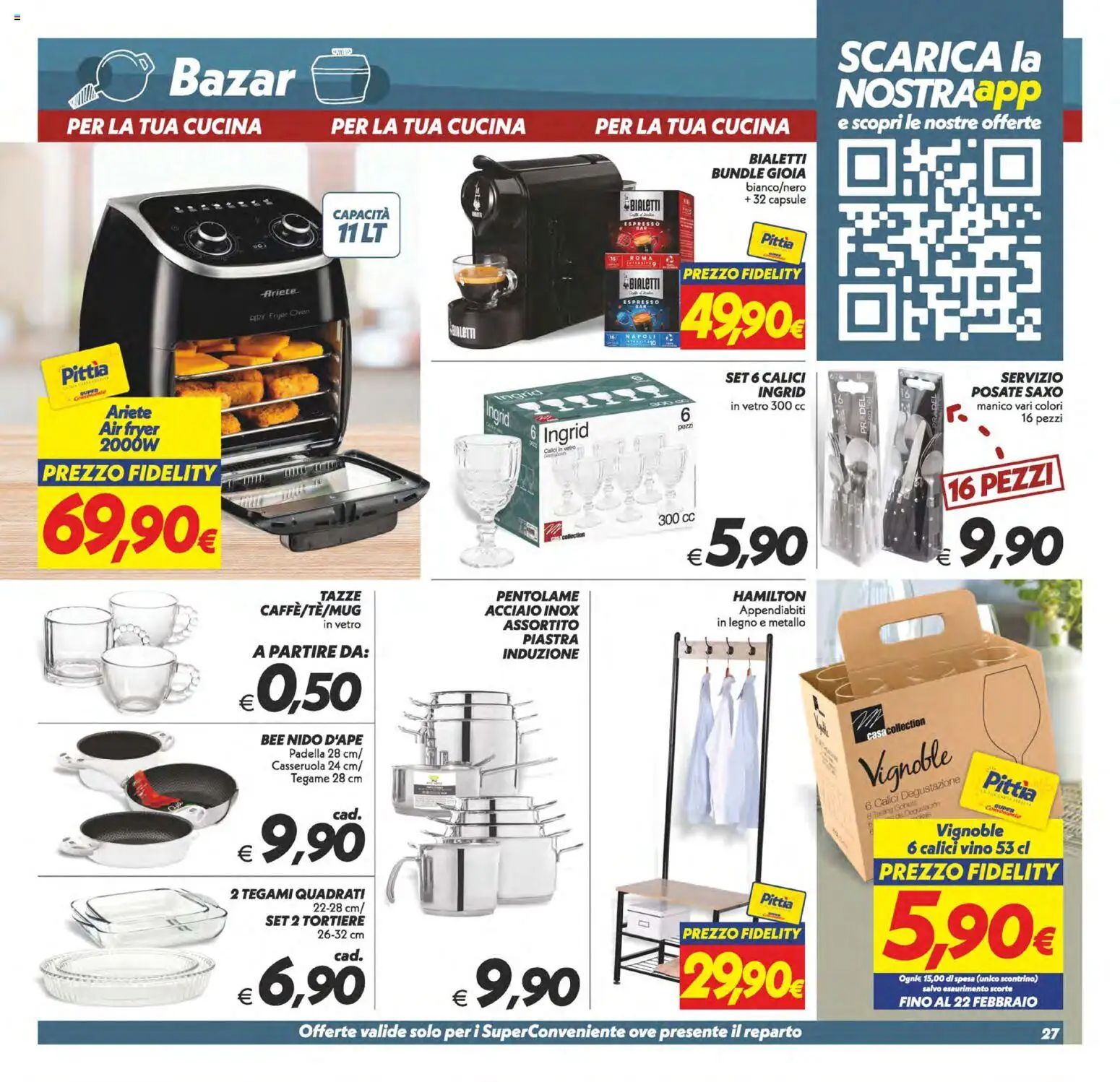 Volantino SuperConveniente del 23.01.2026 | Pagina: 27 | Prodotti: Posate, Vino, Padella, Casseruola