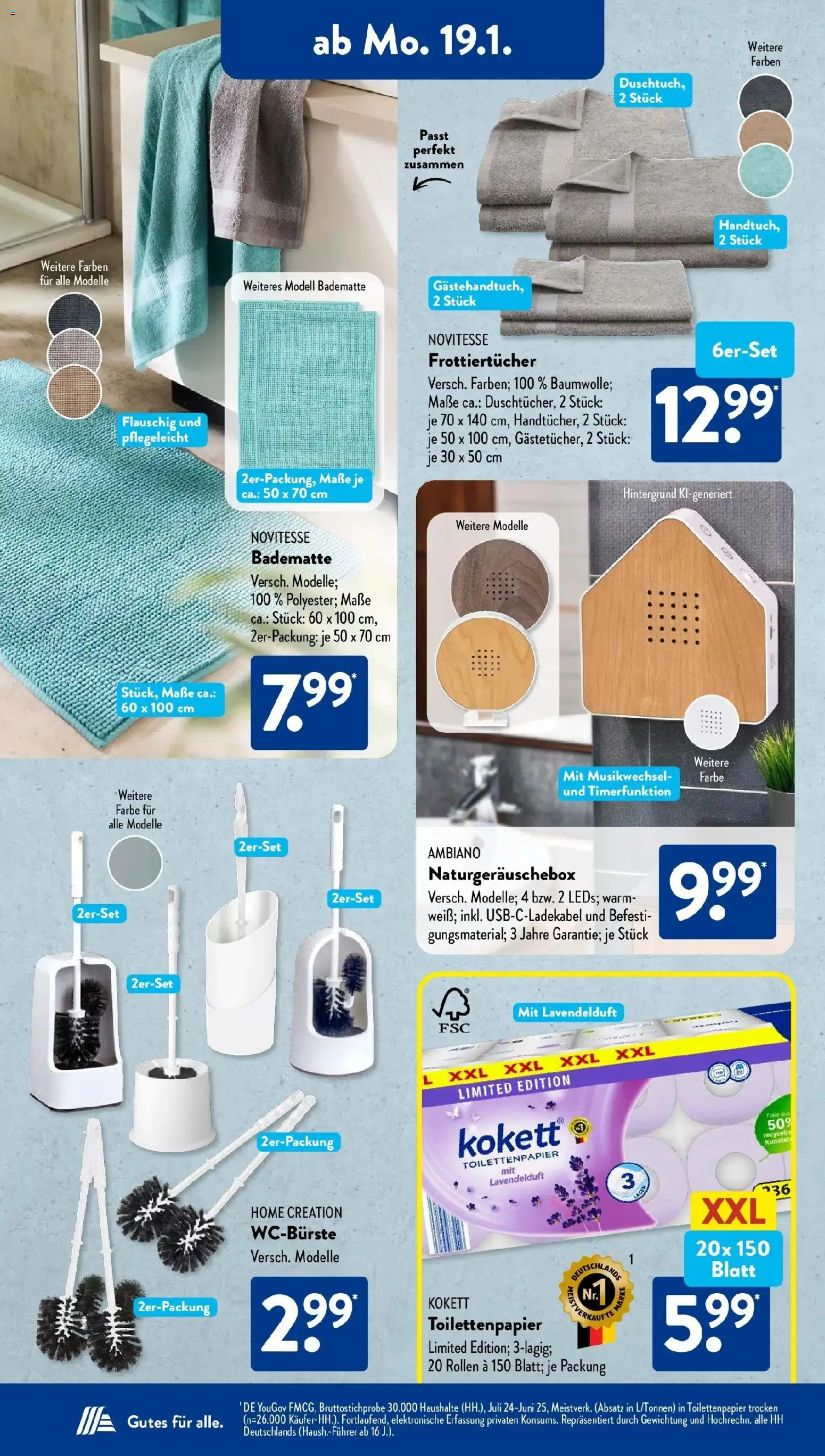 Aldi Süd Prospekt 	 – gültig ab 19.01.2026 | Seite: 14 | Produkte: Home creation, Toilettenpapier