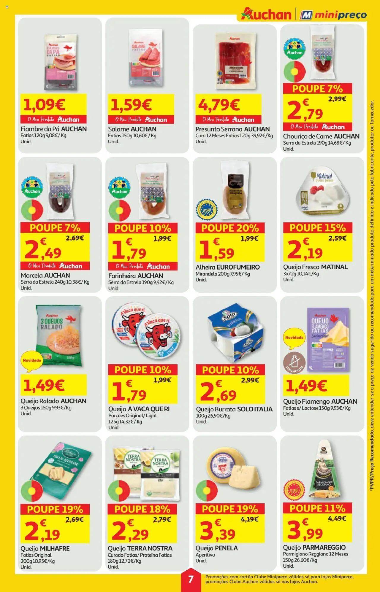 Minipreço folheto │ válido de 18.09.2025 | Página: 7 | Produtos: Queijo, Chouriço, Carne, Proteina