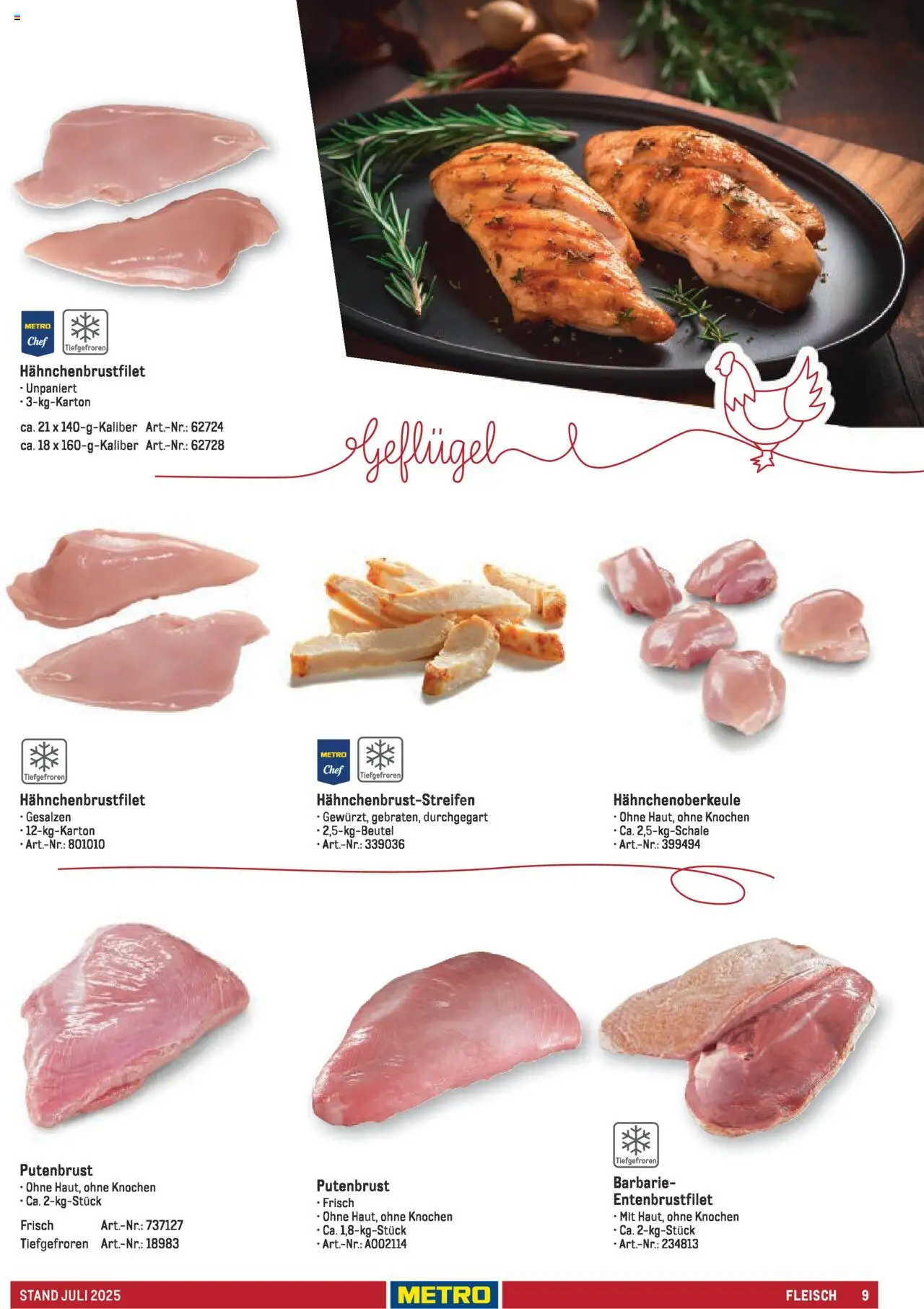 Metro - Sortimentskatalog Lieferservice – gültig ab 31.07.2025 | Seite: 9 | Produkte: Fleisch