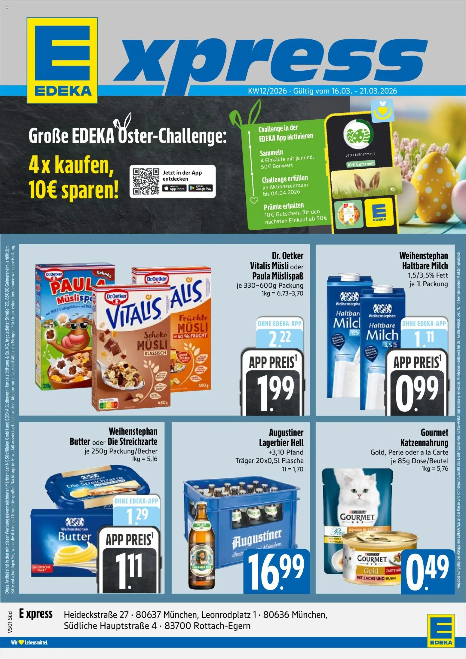 E xpress Prospekt 	 – gültig ab 16.03.2026 | Seite: 1 | Produkte: Musli, Butter, Haltbare milch, Lachs