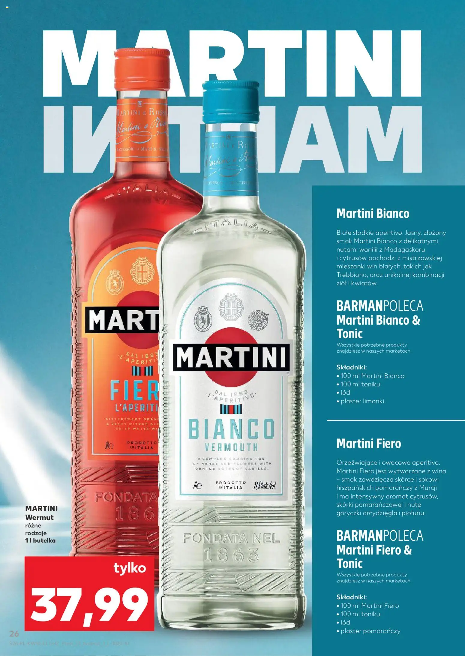 Kaufland Polsko leták - Barek od 05.03.2026 | Strana: 26 | Produkty: Martini, Vermouth, Tonic