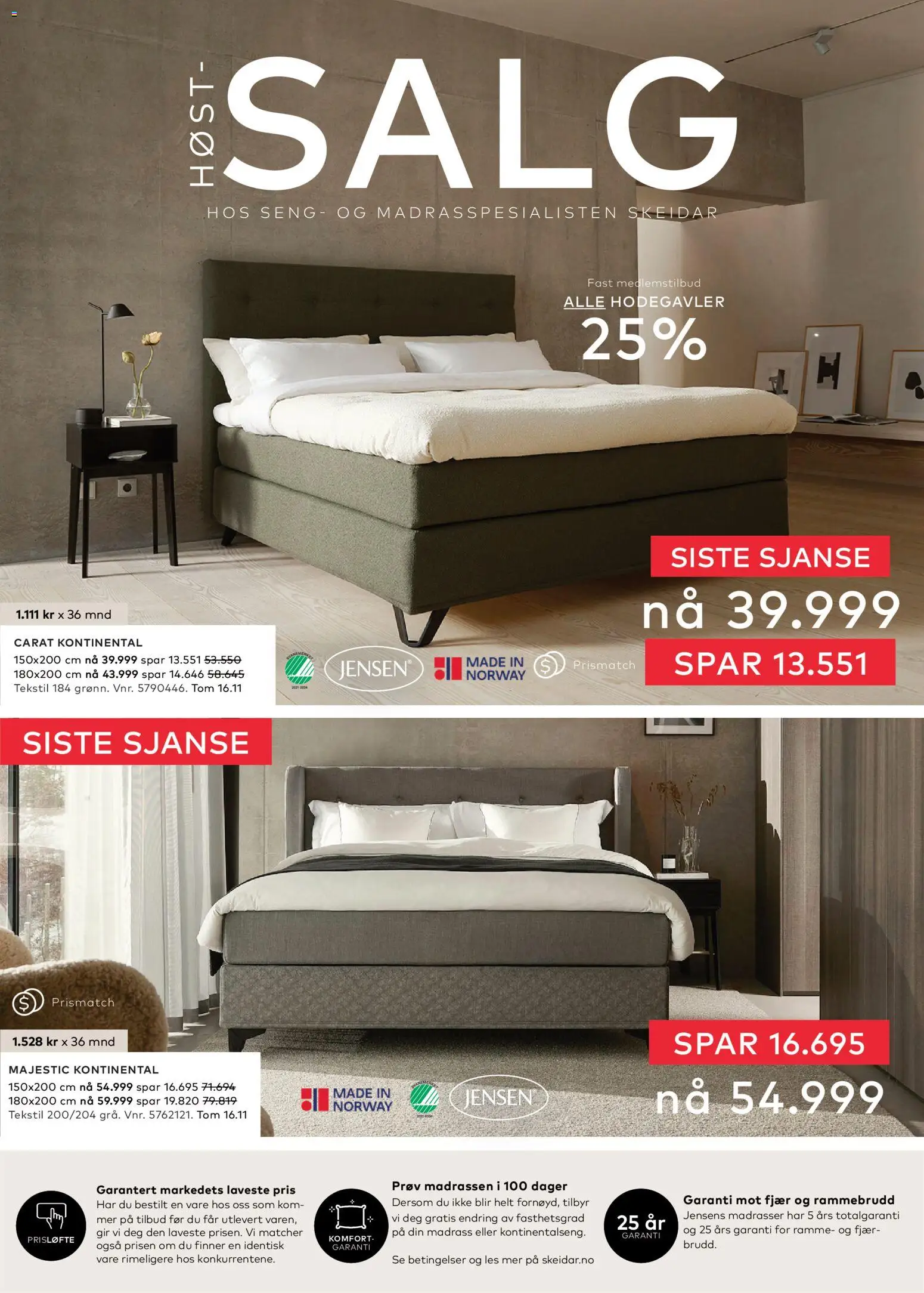 {H1} | Side: 19 | Produkter: Kontinentalseng, Seng, Madrass