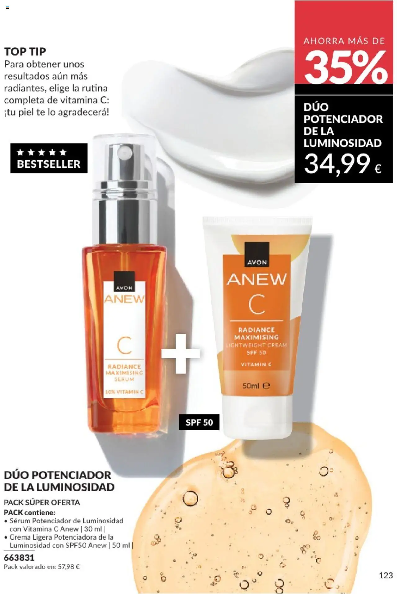 Catálogo AVON campaña 6 │ válido desde el 01.06.2025 | Página: 123 | Productos: Sérum, Crema, Té