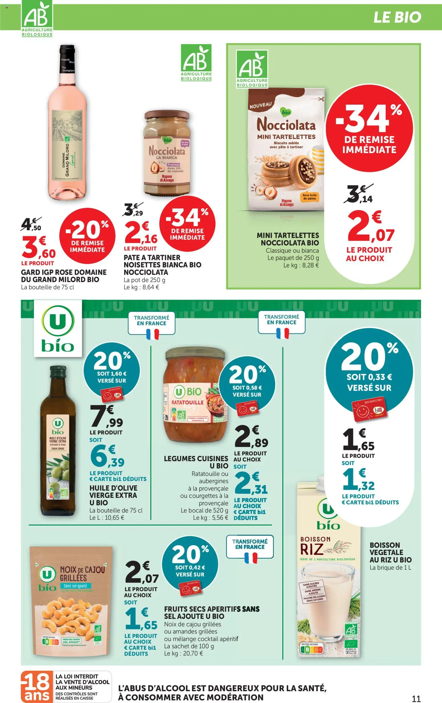 {H1} | Page: 11 | Produits: Huile D'olive, Noisettes, Pâte à tartiner, Amandes