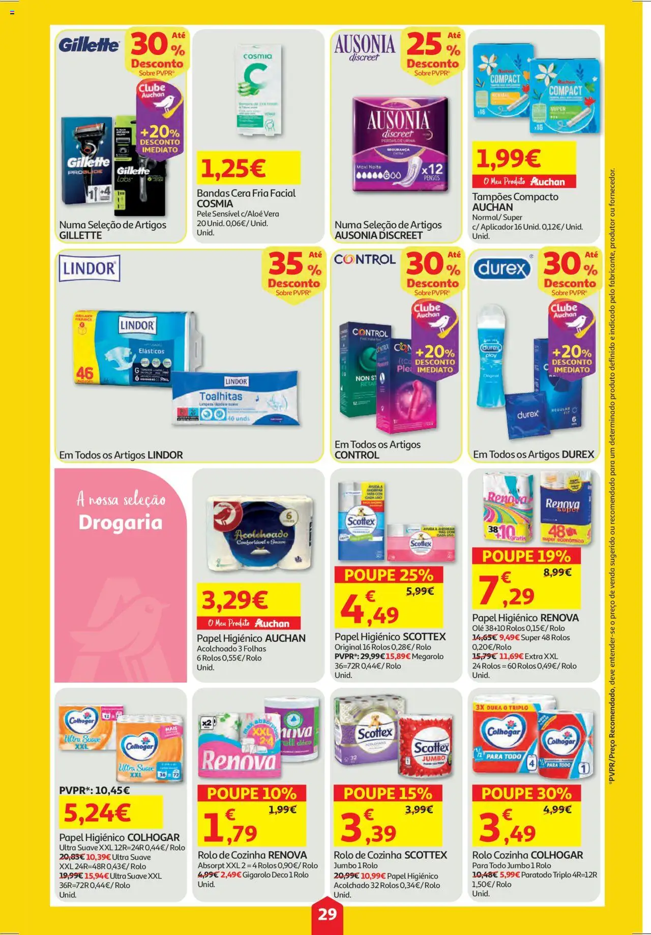 Auchan folheto │ válido de 11.09.2025 | Página: 29 | Produtos: Papel higiénico, Cera fria, Cera