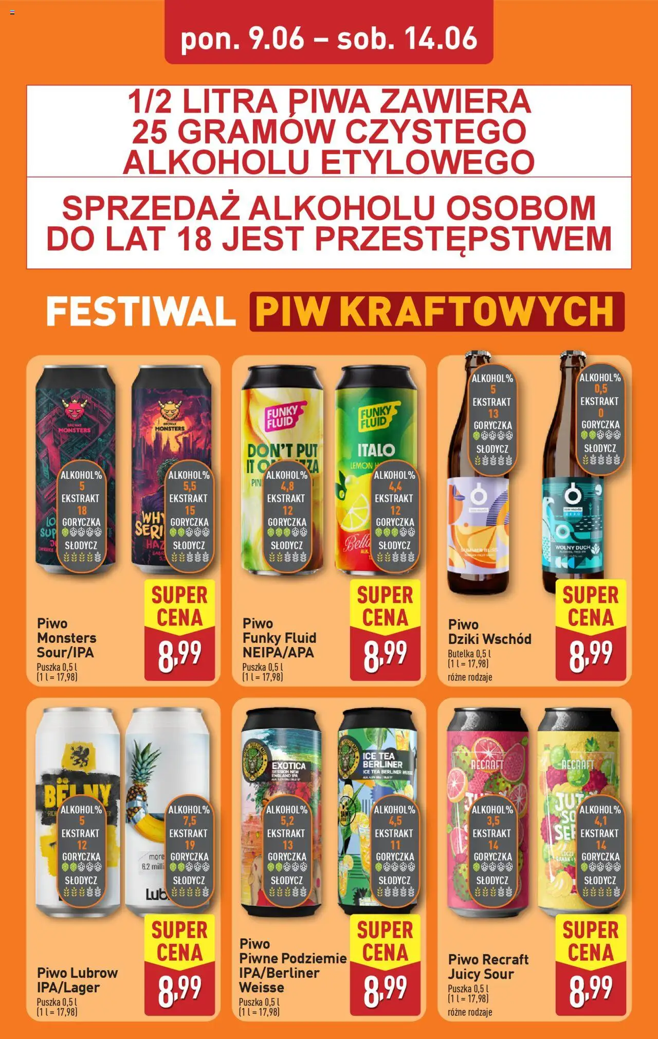 Aldi Gazetka od 09.06.2025 | Strona: 9 | Produkty: Ice Tea, Piwo