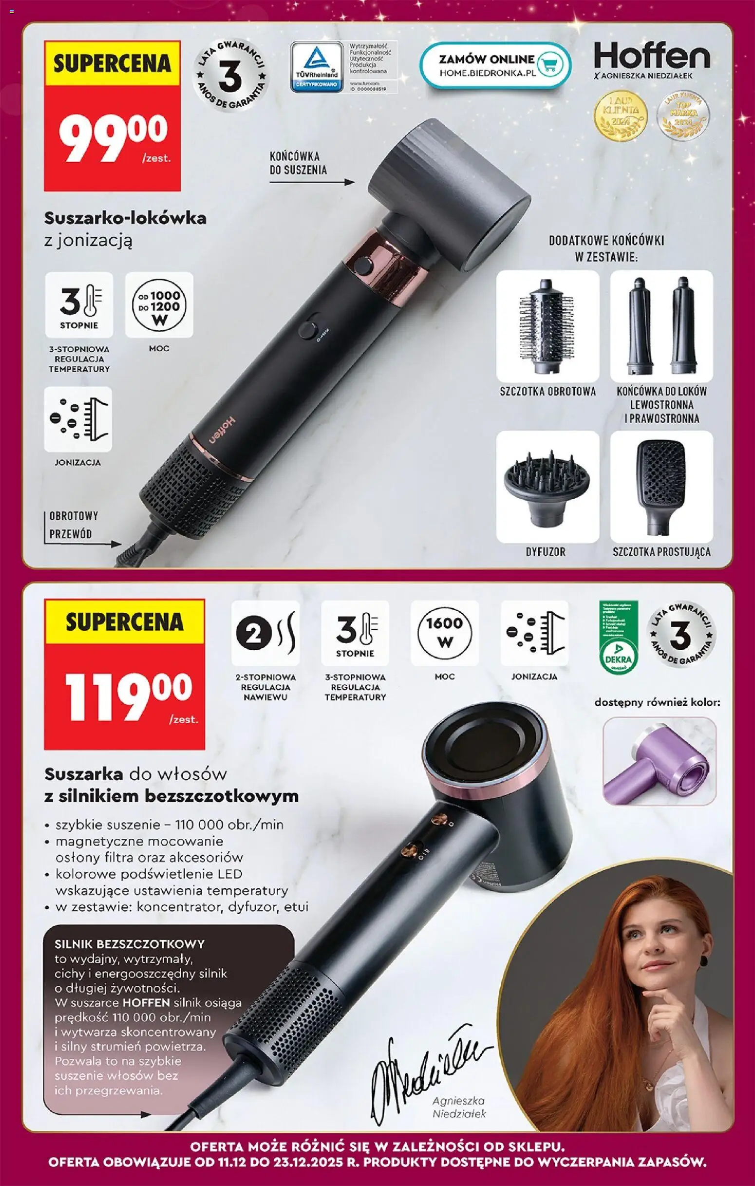 Biedronka gazetka - Oferta w tym tygodniu od 11.12.2025 | Strona: 83 | Produkty: Suszarka, Suszarka do włosów, Szczotka