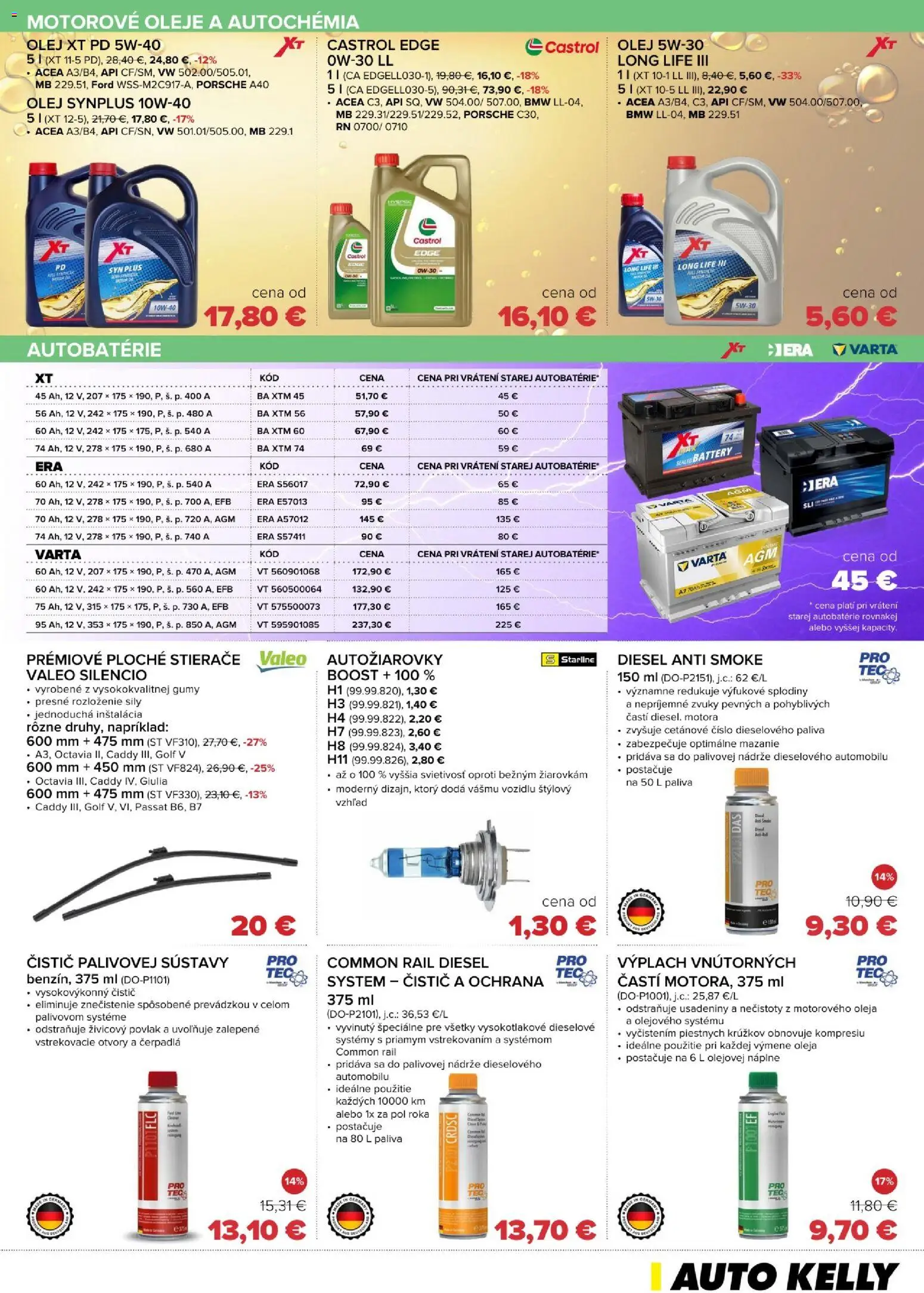Nové Auto Kelly akcie – leták je platný od 31.03.2026 | Strana: 5 | Produkty: Olej, Autobatérie