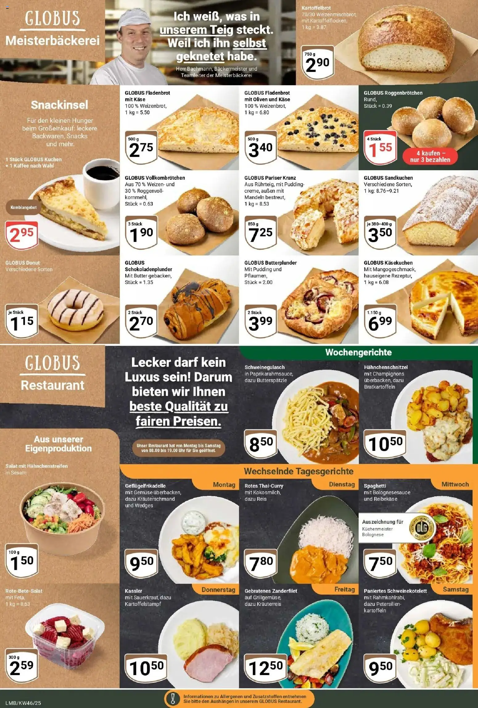 Globus prospekt Limburg	 – gültig ab 10.11.2025 | Seite: 11 | Produkte: Reis, Kuchen, Salat, Uhr