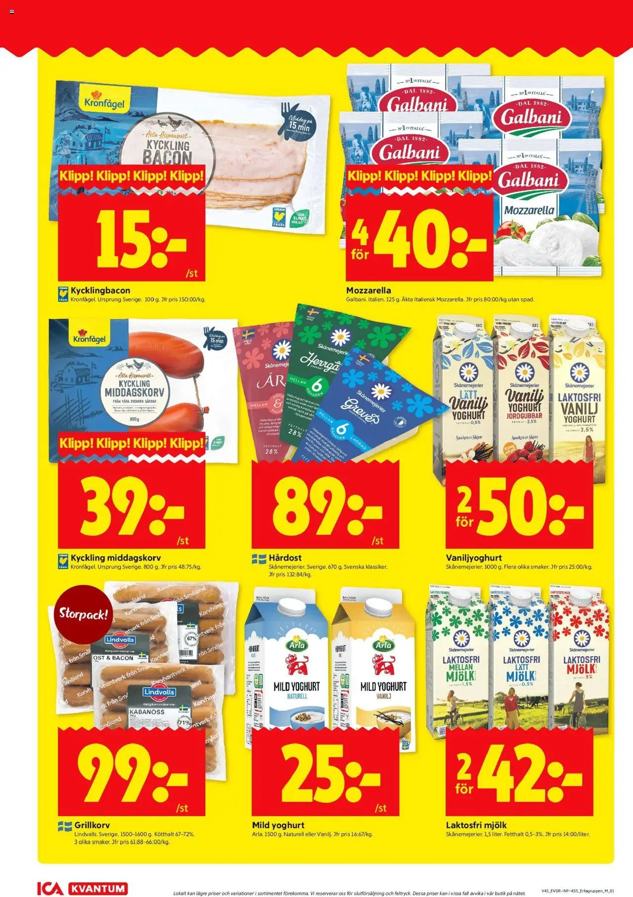 ICA Kvantum reklamblad aktuell från 20.10.2025 | Sida: 6 | Produkter: Mjölk, Ost, Yoghurt, Jordgubbar