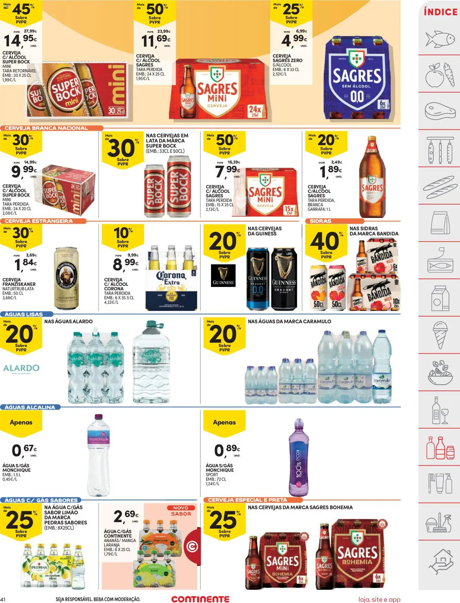 Continente folheto │ válido de 03.03.2026 | Página: 41 | Produtos: Agua, Super bock, Maça, Cerveja