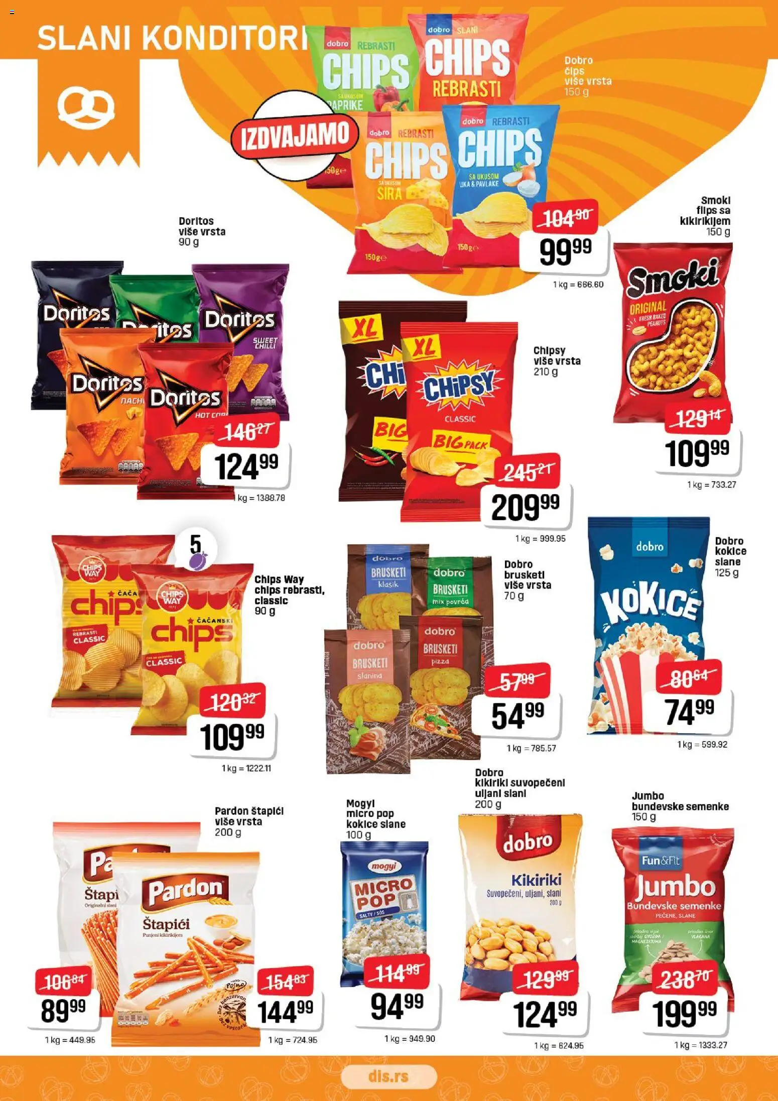 Super DIS katalog - važi od 12.02.2026 | Strana: 14 | Proizvode: Brusketi, Kikiriki, Sos, Doritos