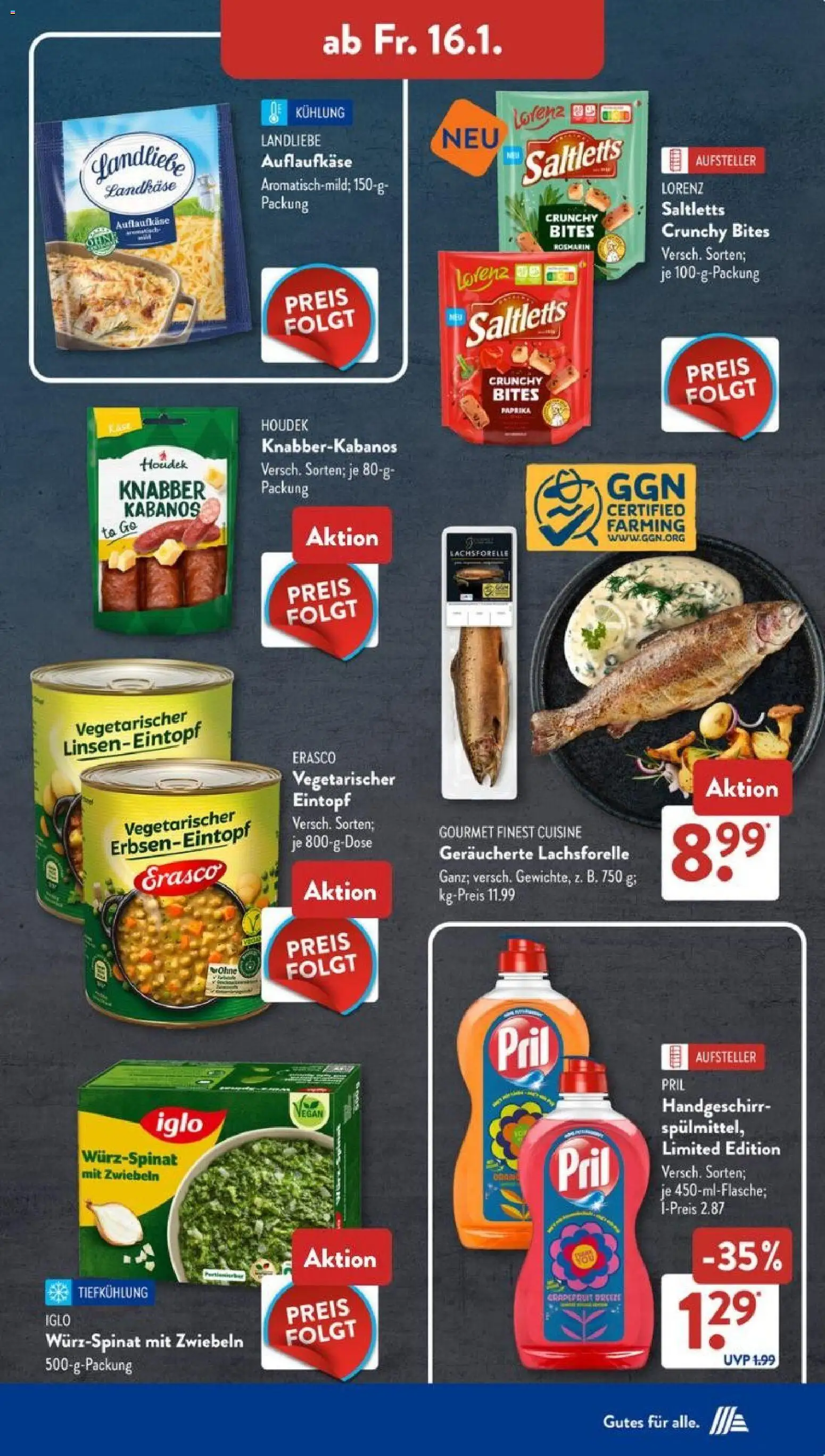 Aldi Süd Prospekt 	 – gültig ab 12.01.2026 | Seite: 13 | Produkte: Iglo, Paprika, Pril, Erasco