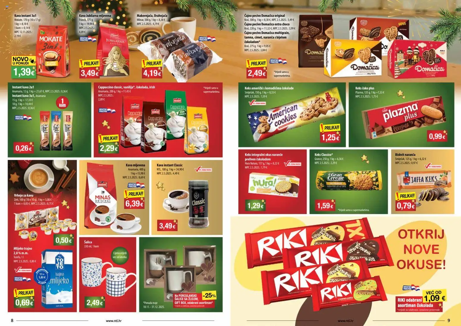 NTL katalog | vrijedi od 24.12.2025 | Stranica: 5 | Proizvodi: Kava instant, Čokolada, Keks, Cappuccino