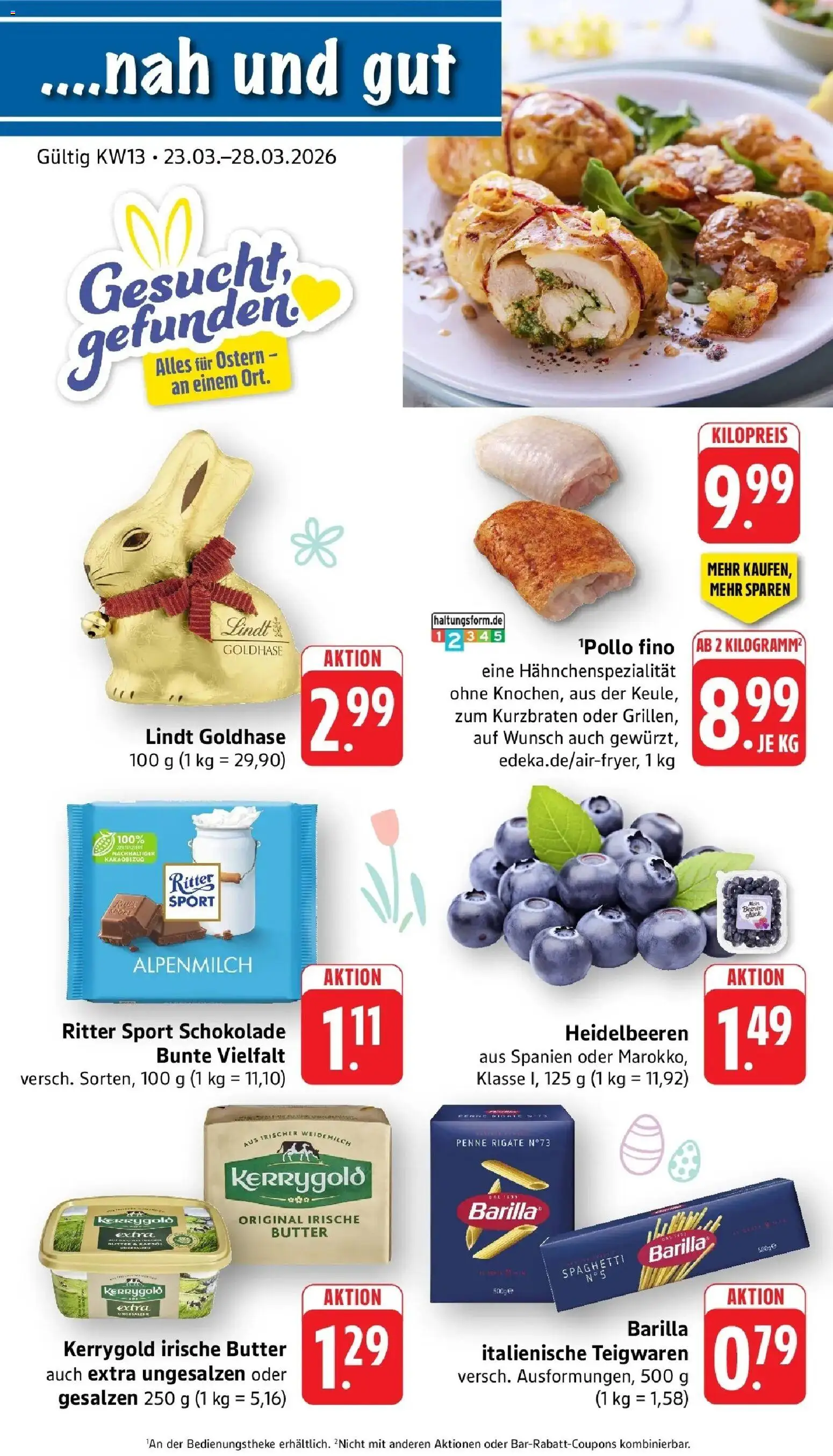 Angebote – gültig ab 23.03.2026 | Seite: 1 | Produkte: Butter, Rapsöl, Ritter sport, Heidelbeeren