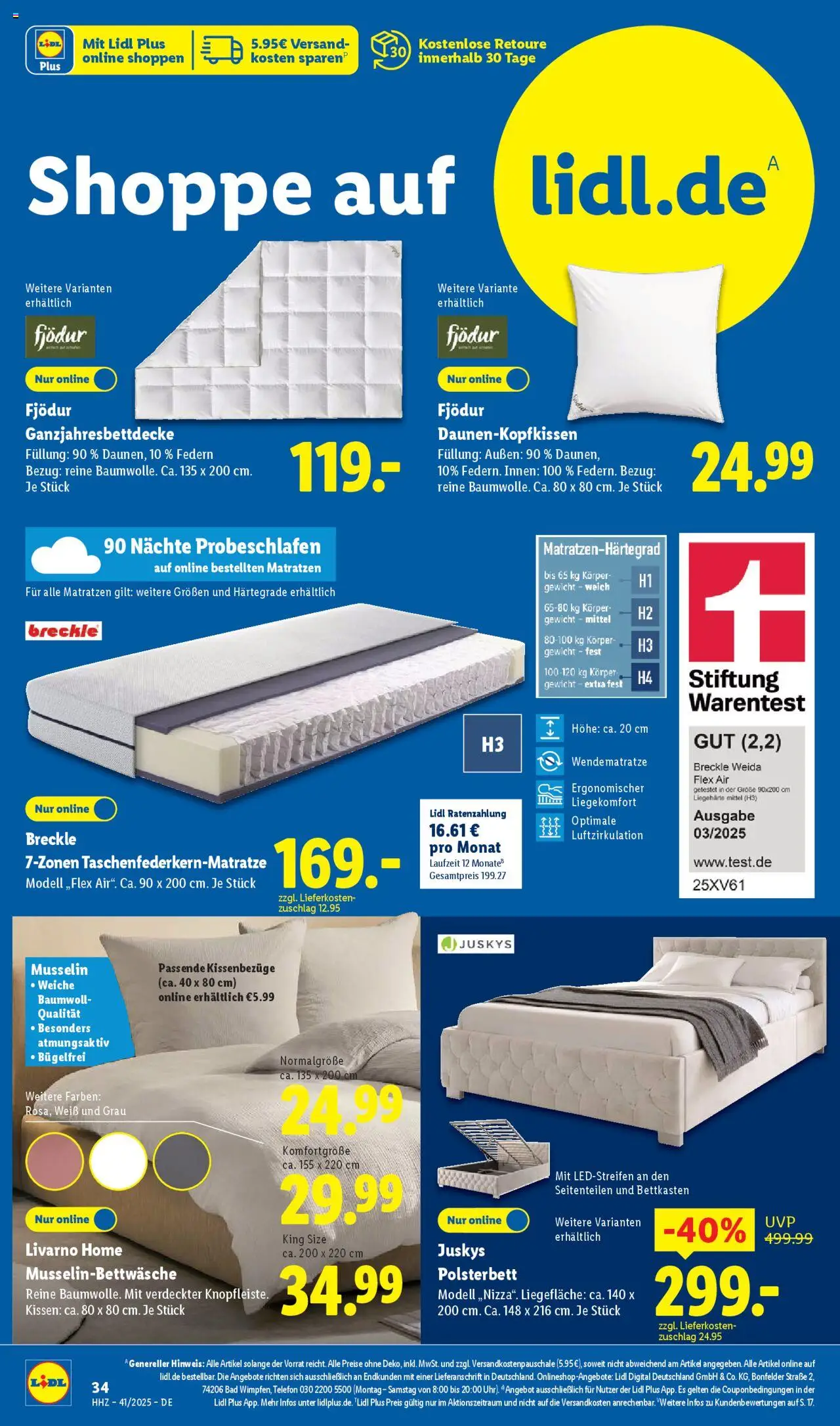 Lidl Prospekt Hilders – gültig ab 06.10.2025 | Seite: 36 | Produkte: Kissen, Polsterbett, Bad, Telefon