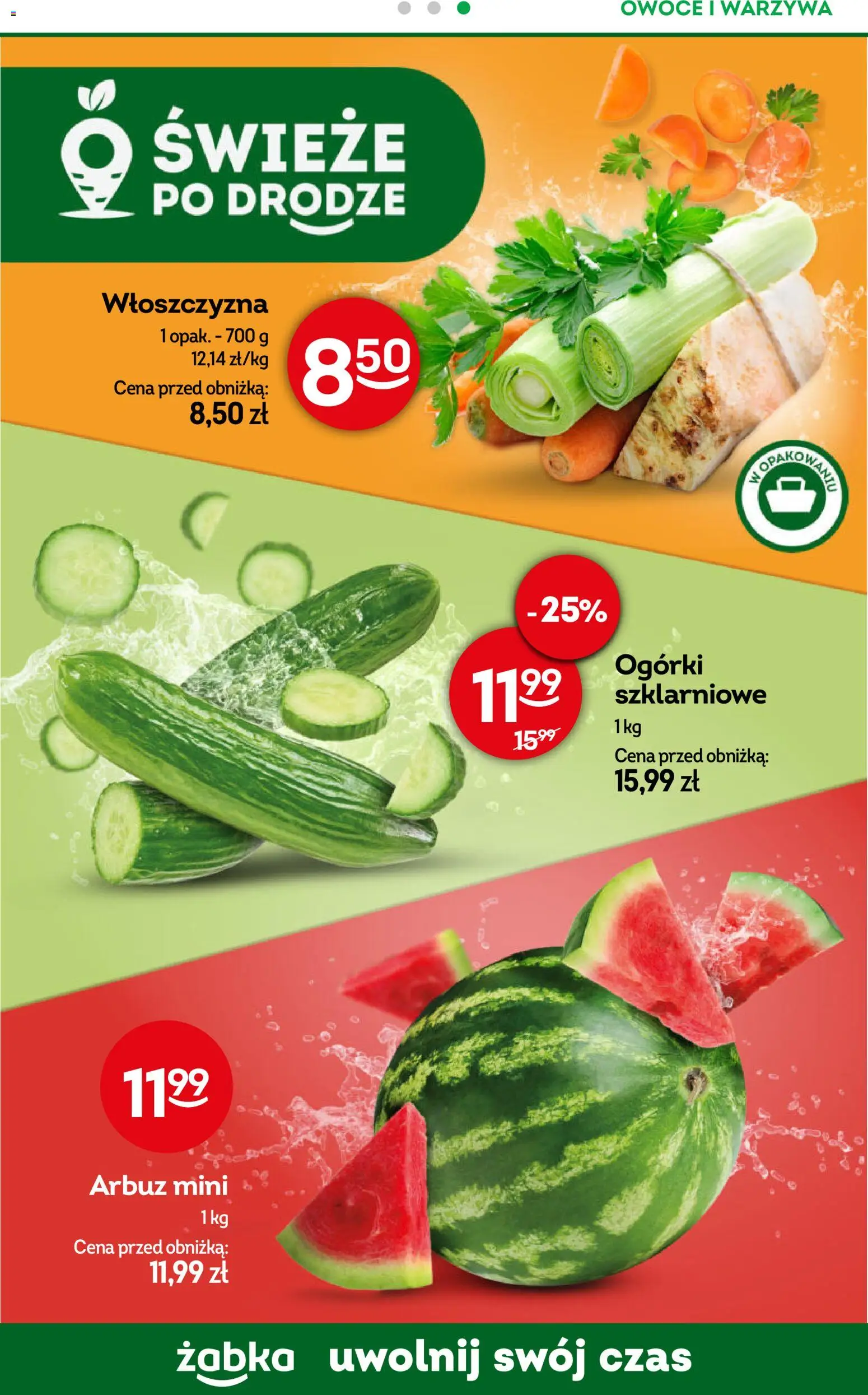 Żabka gazetka - Codzienne produkty od 25.03.2026 | Strona: 20 | Produkty: Arbuz, Ogórki, Warzywa, Owoce