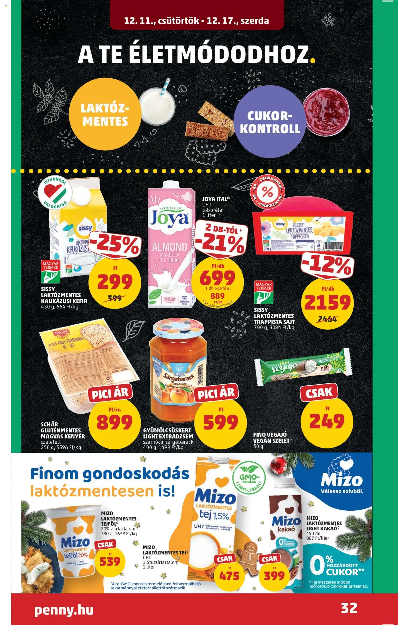 PENNY akciós ujság - amely érvényes a következő dátumtól: 11.12.2025 | Oldal: 36 | Termékek: Laktózmentes tej, Kaukázusi kefír, Gluténmentes, Vegán
