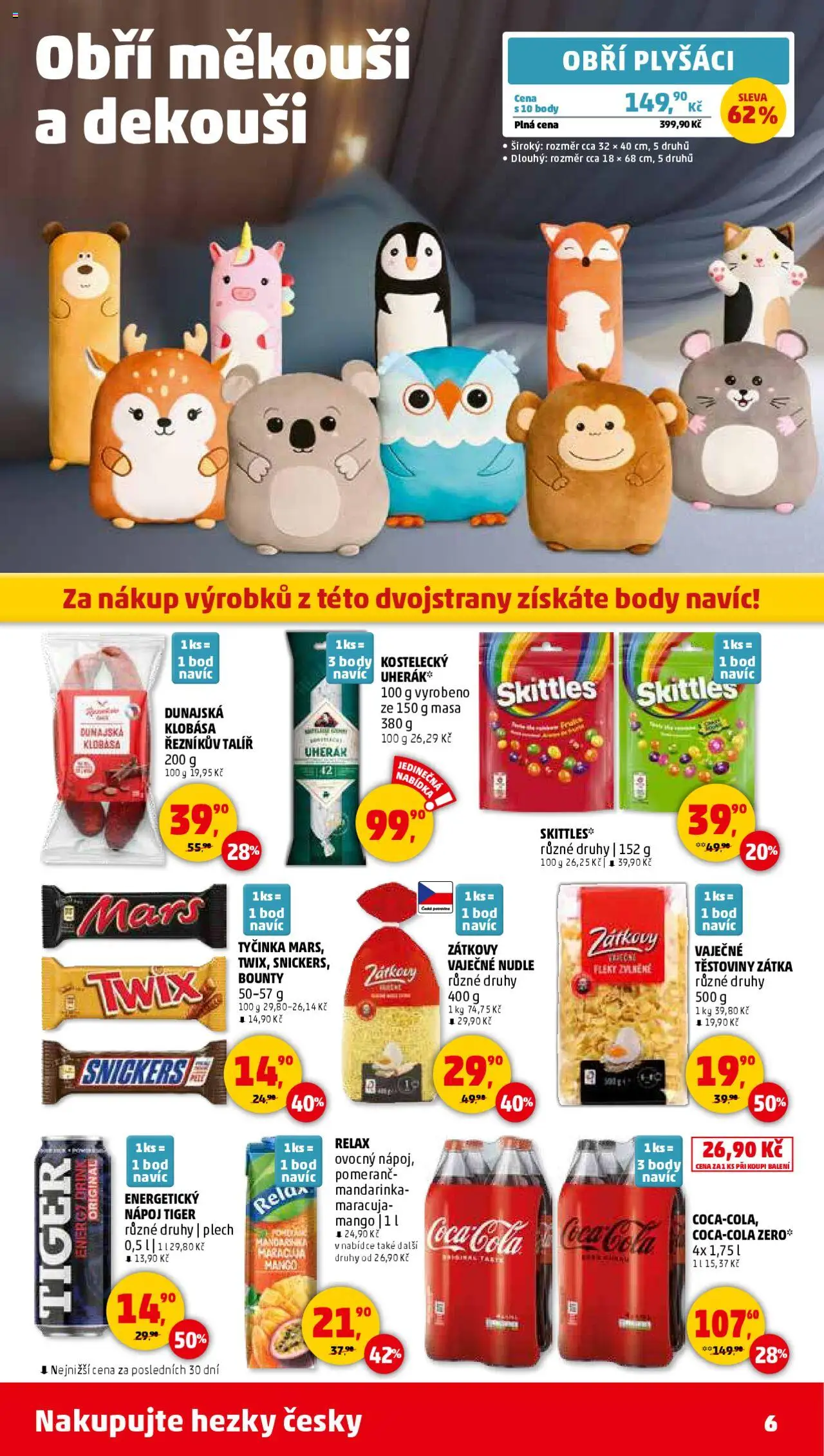 Penny Market leták - Čtvrtečník od 23.10.2025 | Strana: 6 | Produkty: Coca cola, Skittles, Plyšáci, Talíř