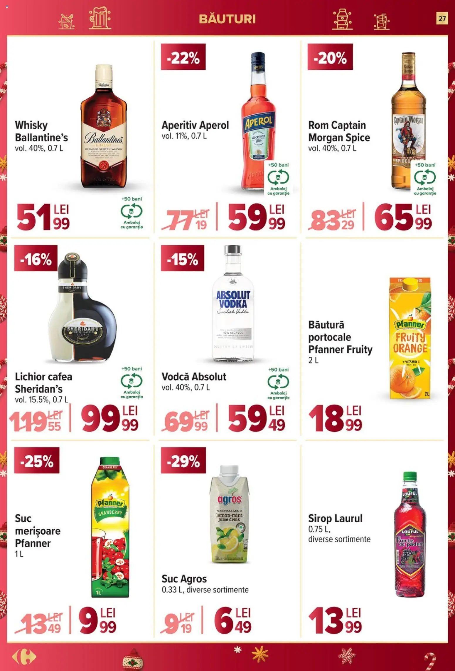 Noul catalog Carrefour – valabil de la 10.12.2025 | Pagină: 27 | Produse: Su ısıtıcı, Suc, Rom, Aperol