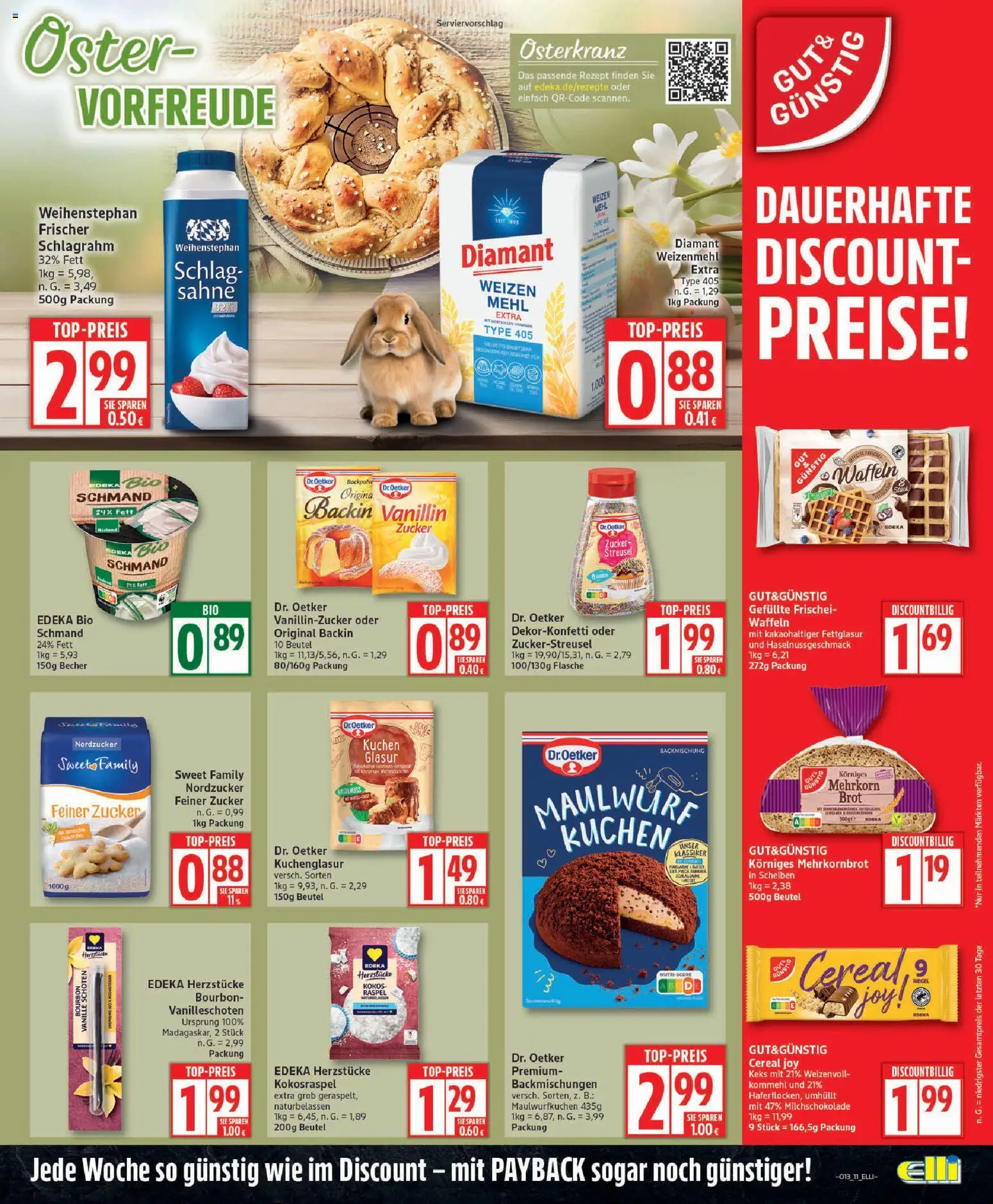 Elli Markt Prospekt Schloß Holte – gültig ab 23.03.2026 | Seite: 11 | Produkte: Weizenmehl, Waffeln, Zucker, Sahne