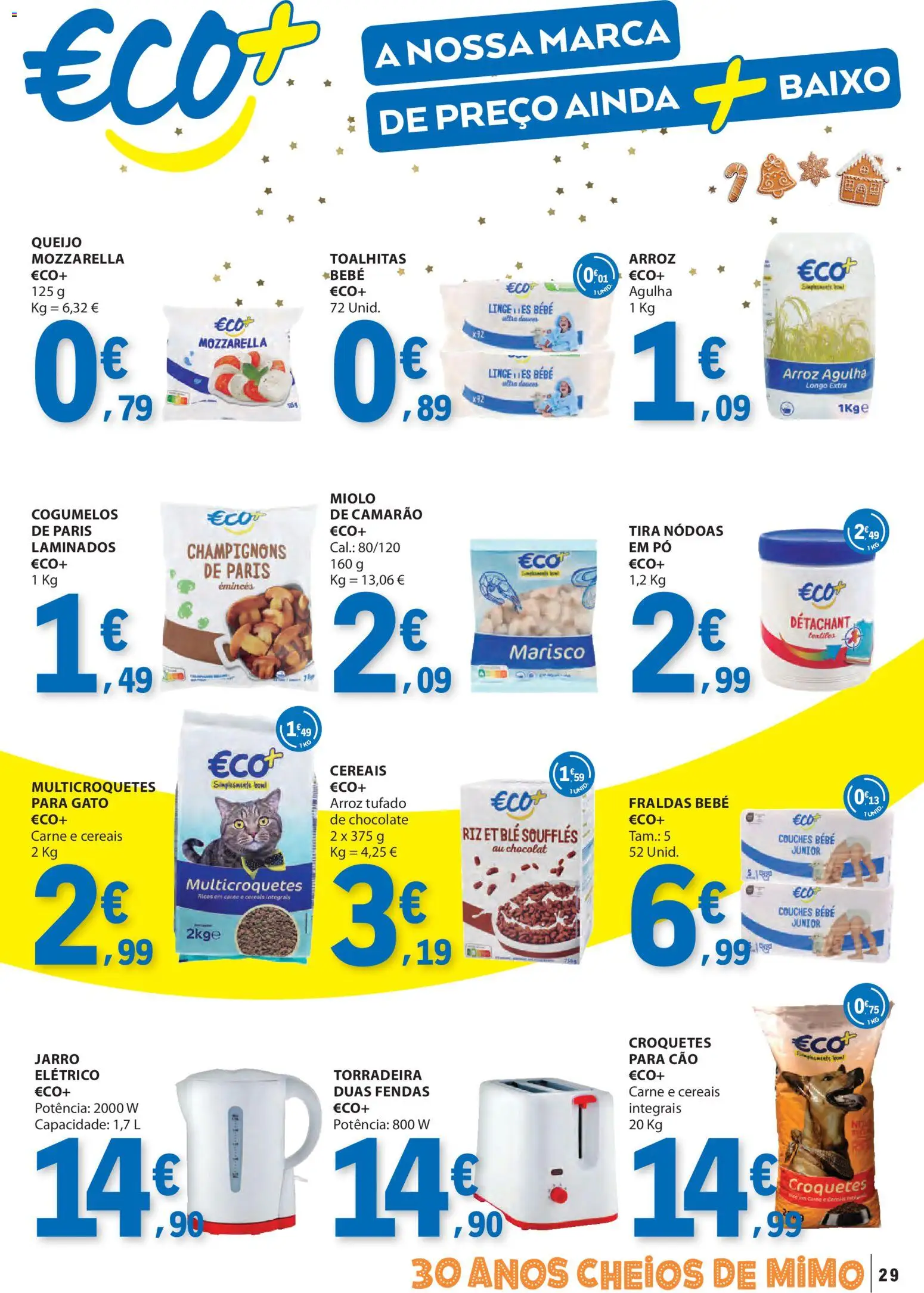 E.Leclerc folheto │ válido de 13.11.2025 | Página: 29 | Produtos: Fraldas, Camarão, Cereais, Cogumelos