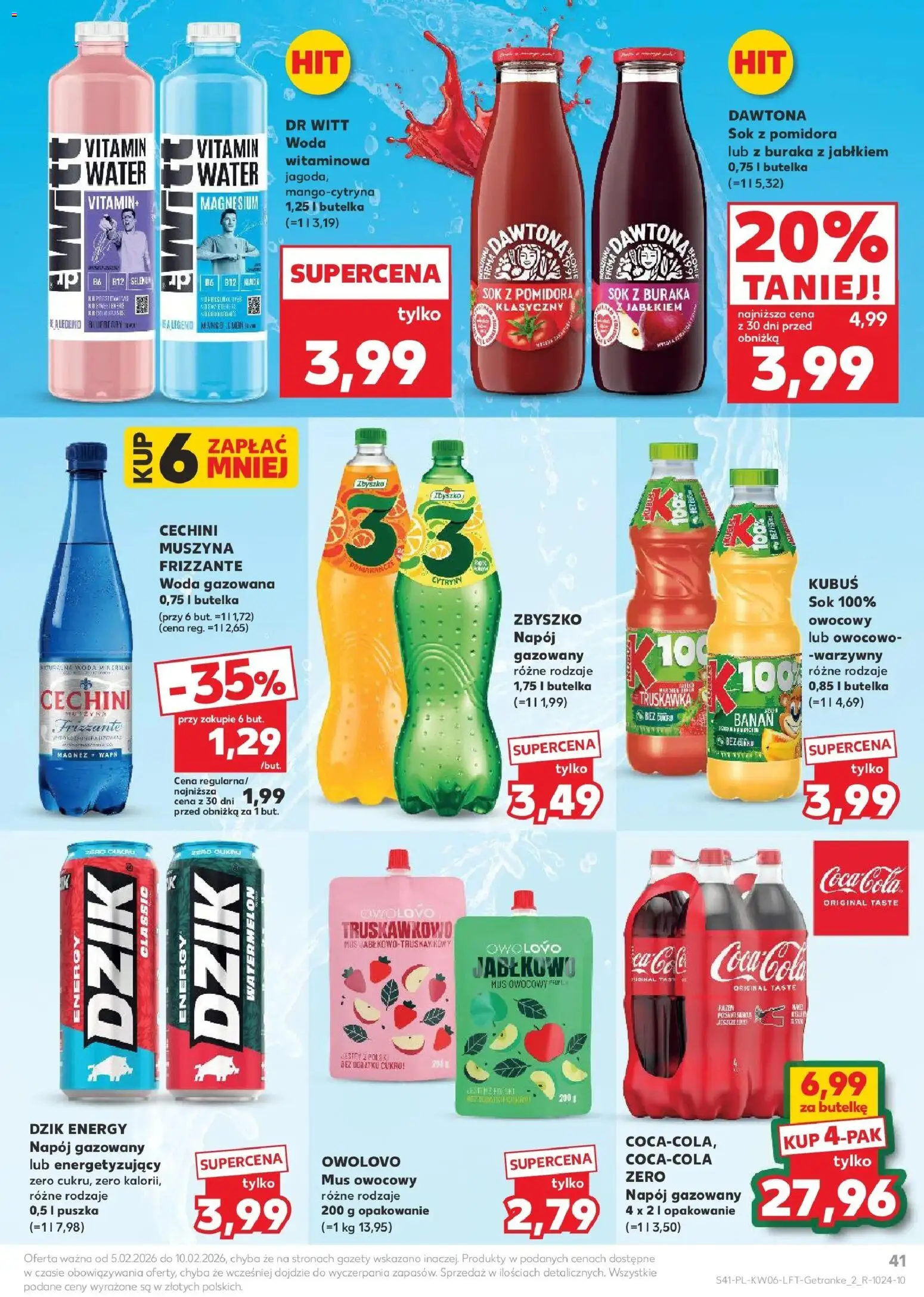 Kaufland gazetka od 05.02.2026 | Strona: 41 | Produkty: Coca cola, Cechini muszyna, Sok, Banan