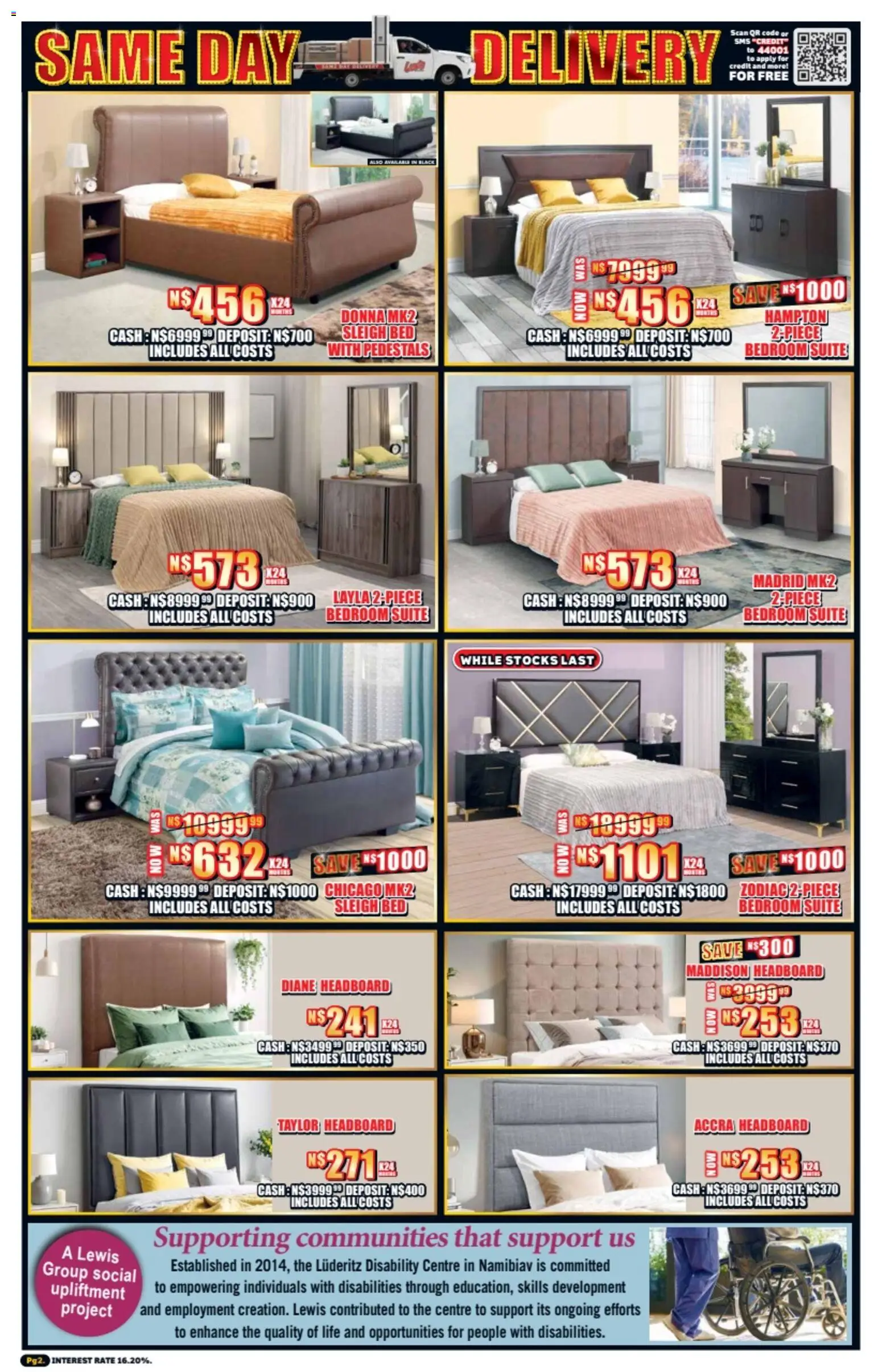 New Lewis Stores catalogue – valid from 23.02.2026 | Page: 2 | Products: Headboard, Bed