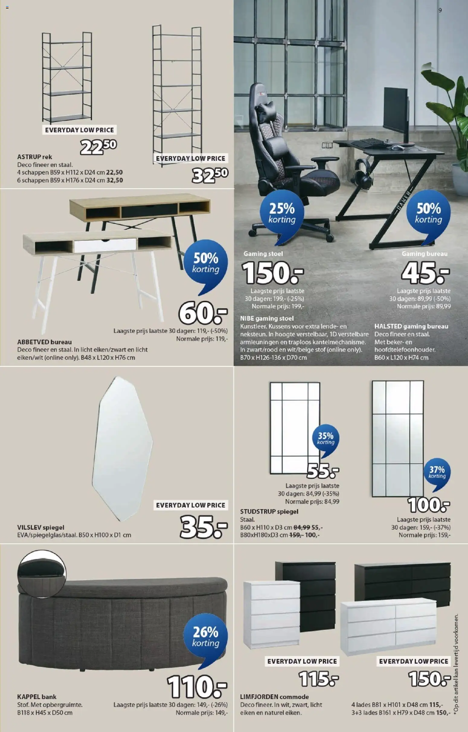 {H1} | Pagina: 9 | Producten: Kussens, Bank, Spiegel, Kan