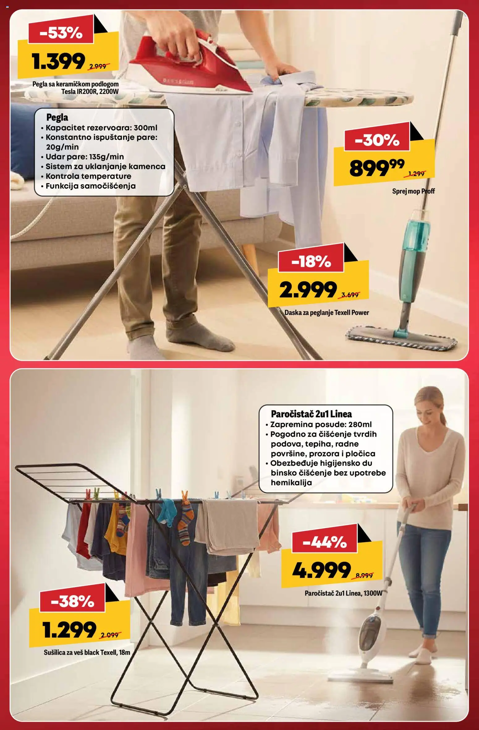 Mega Maxi katalog - važi od 19.02.2026 | Strana: 8 | Proizvode: Pegla, Daska za peglanje, Paročistač, Sušilica za veš