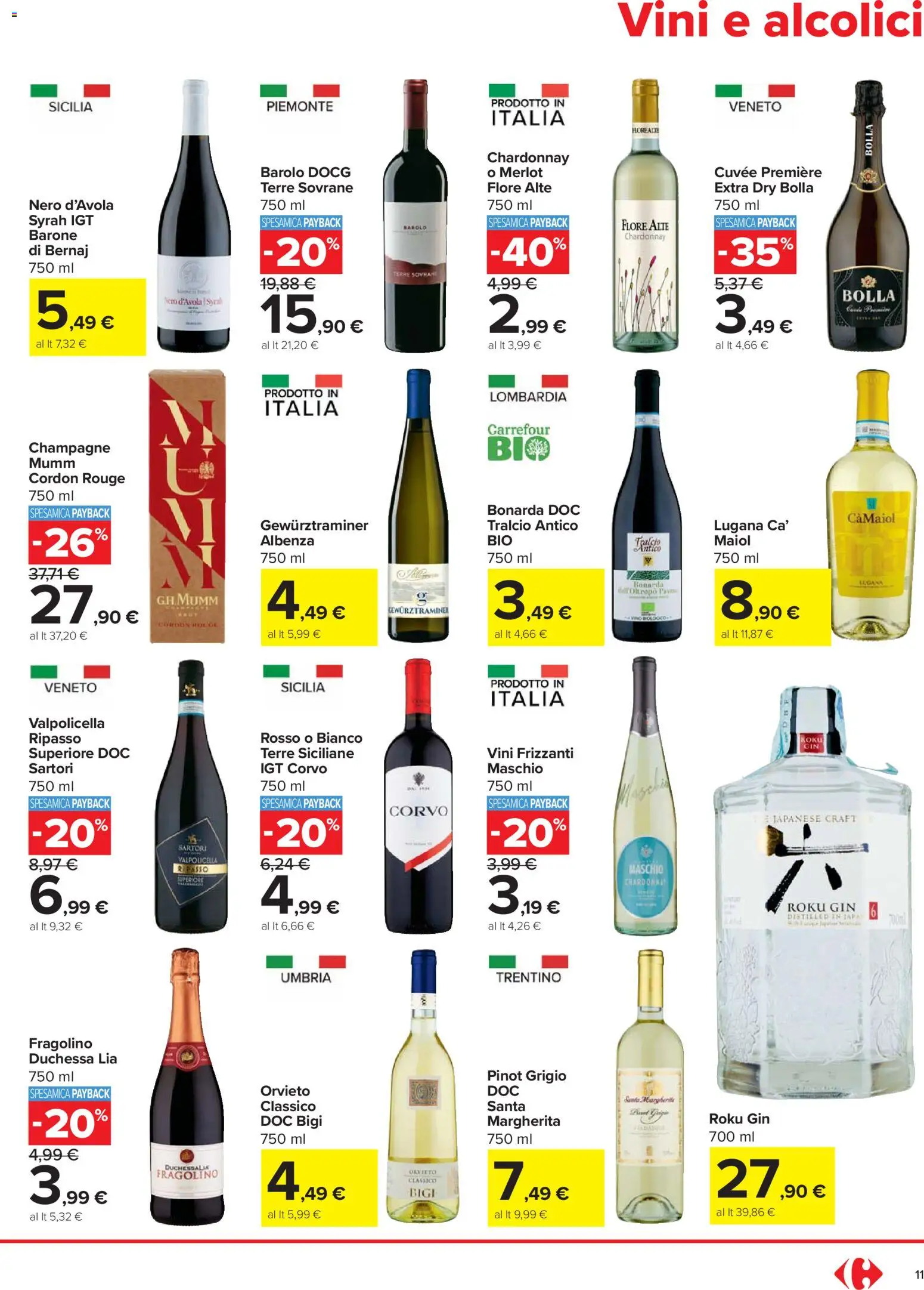 Volantino Carrefour del 27.12.2025 | Pagina: 11 | Prodotti: Gin, Champagne