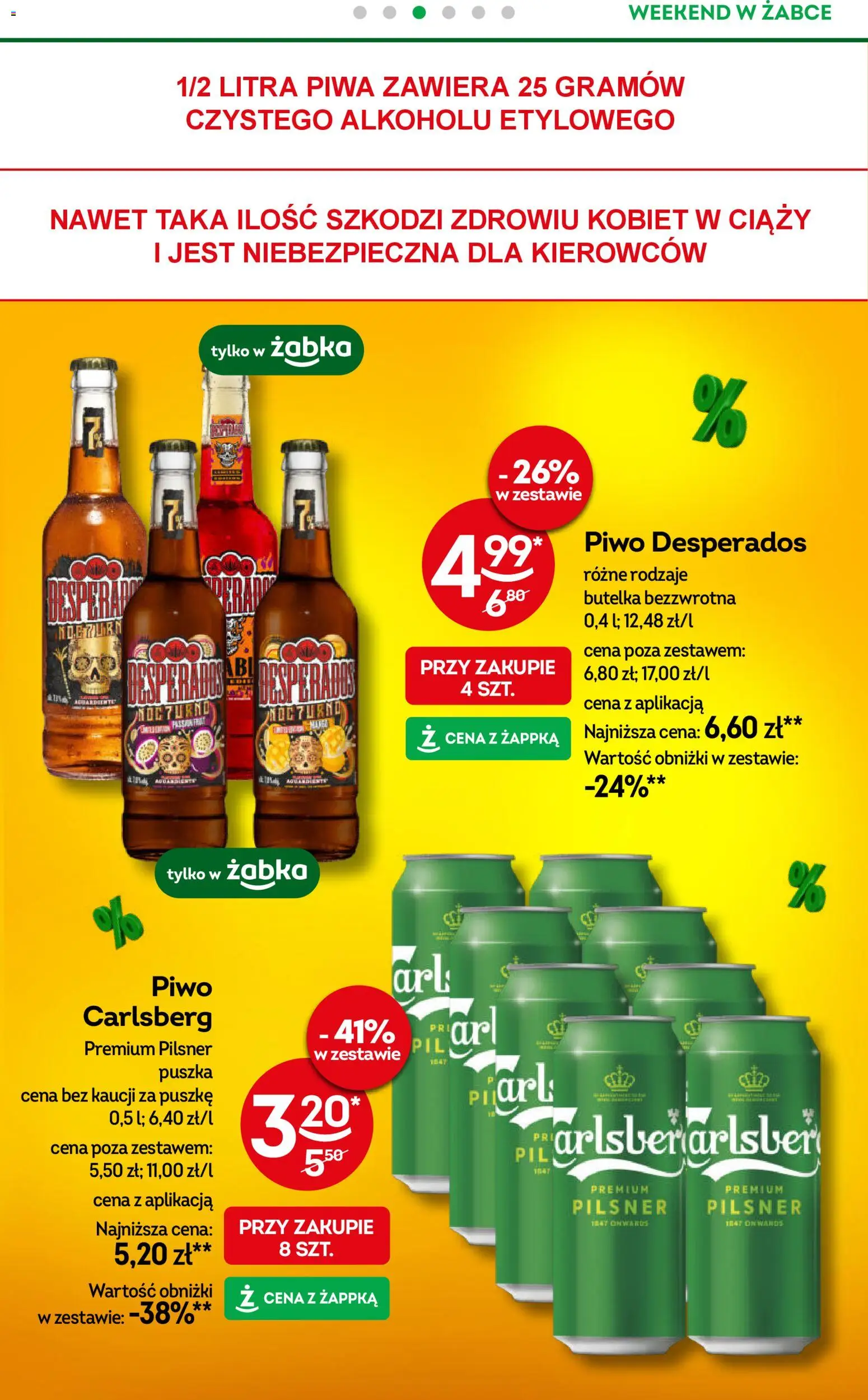 Żabka Gazetka - Weekendowe promocje od 27.02.2026 | Strona: 4 | Produkty: Piwo Desperados, Piwo Carlsberg, Piwo