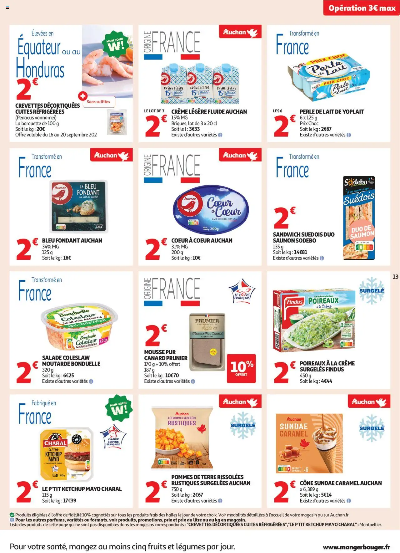  | Page: 13 | Produits: Sandwich, Lait, Porc, Ketchup
