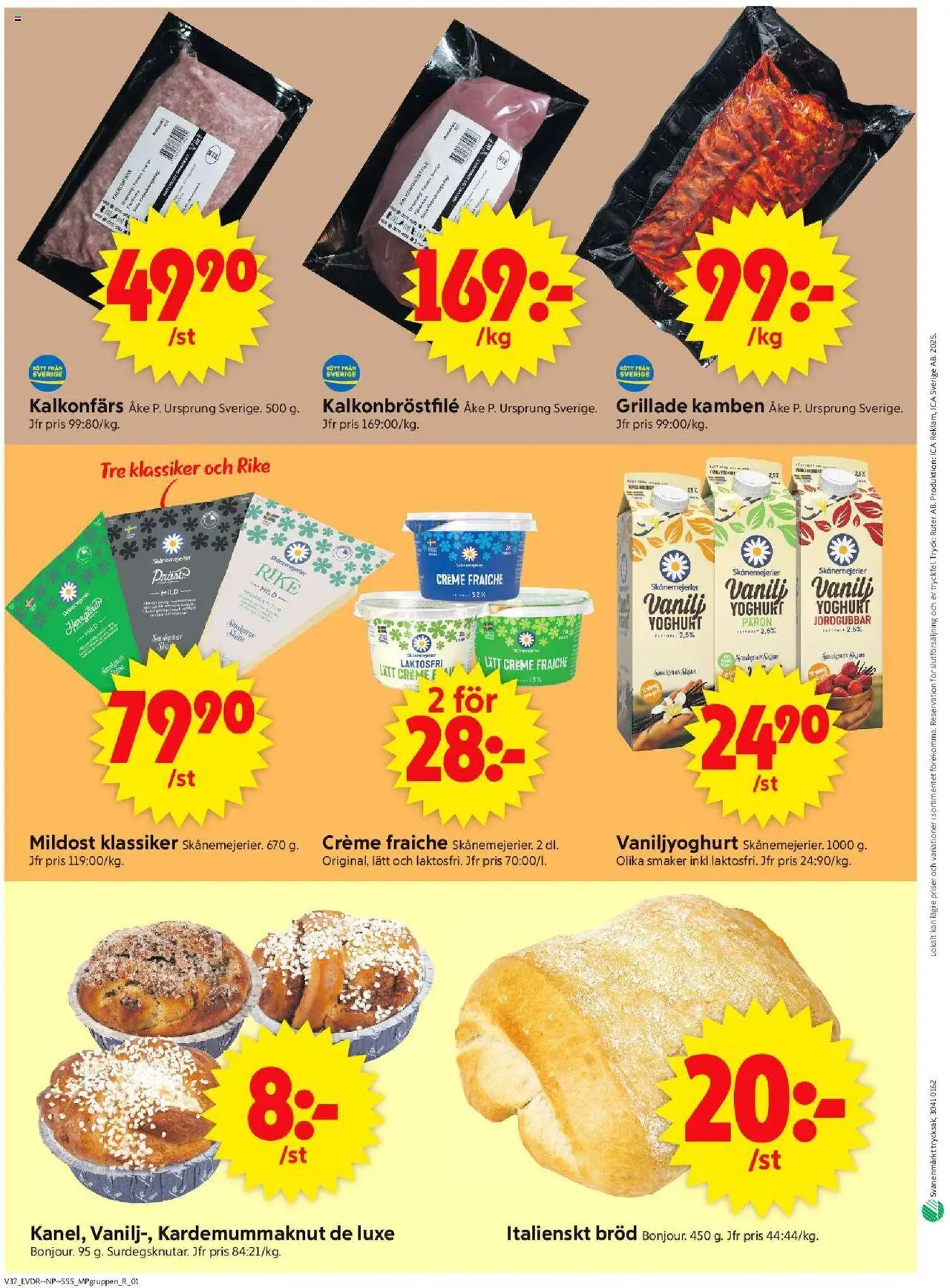 ICA Supermarket reklamblad aktuell från 08.09.2025 | Sida: 10 | Produkter: Creme fraiche, Yoghurt, Bröd, Jordgubbar