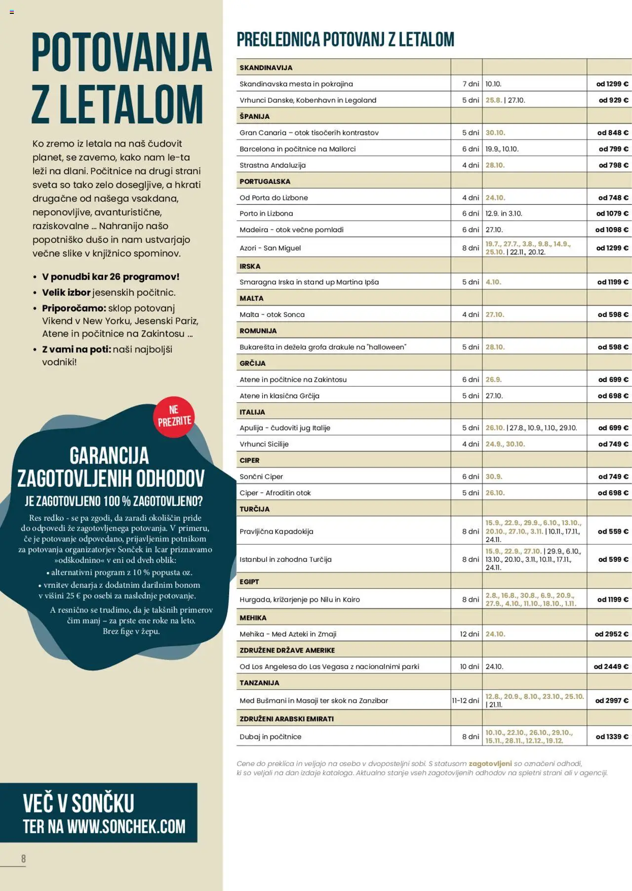 Sonček katalog potovanja │ velja od 19.06.2025 | Stran: 8