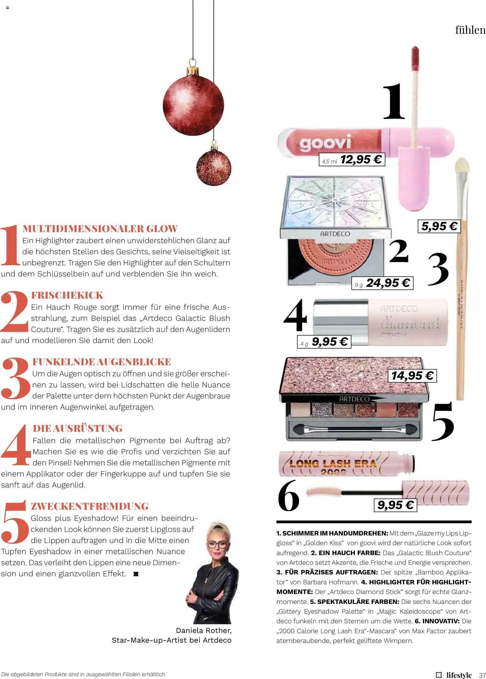 Müller Lifestyle – gültig ab 14.11.2025 | Seite: 37 | Produkte: Pinsel, Lipgloss, Mascara, Highlighter
