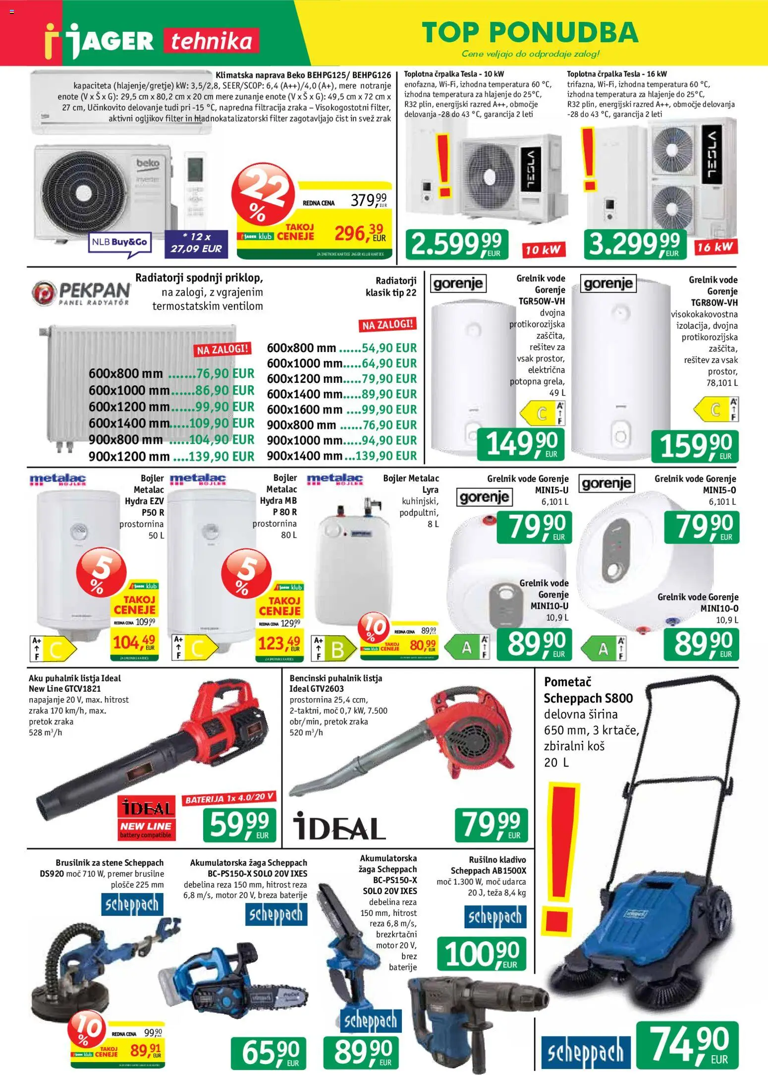 Novi Jager katalog ponudbe – veljaven od 04.03.2026 | Stran: 14 | Izdelki: Baterija, Klimatska naprava, Baterije, Brusilnik