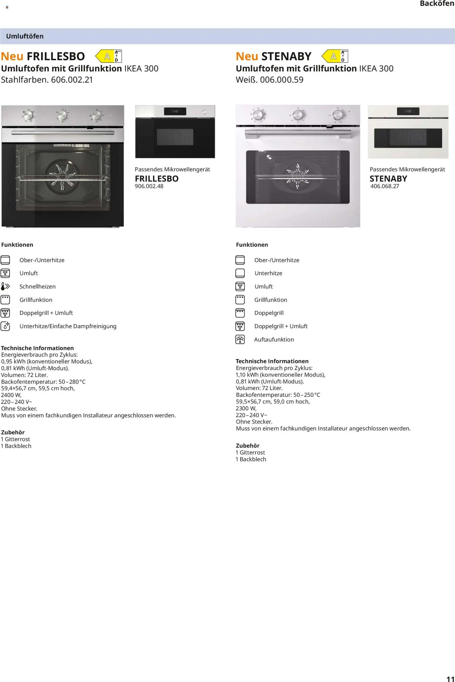 Ikea Elektrogeräte – gültig ab 10.04.2026 | Seite: 11 | Produkte: Backofen