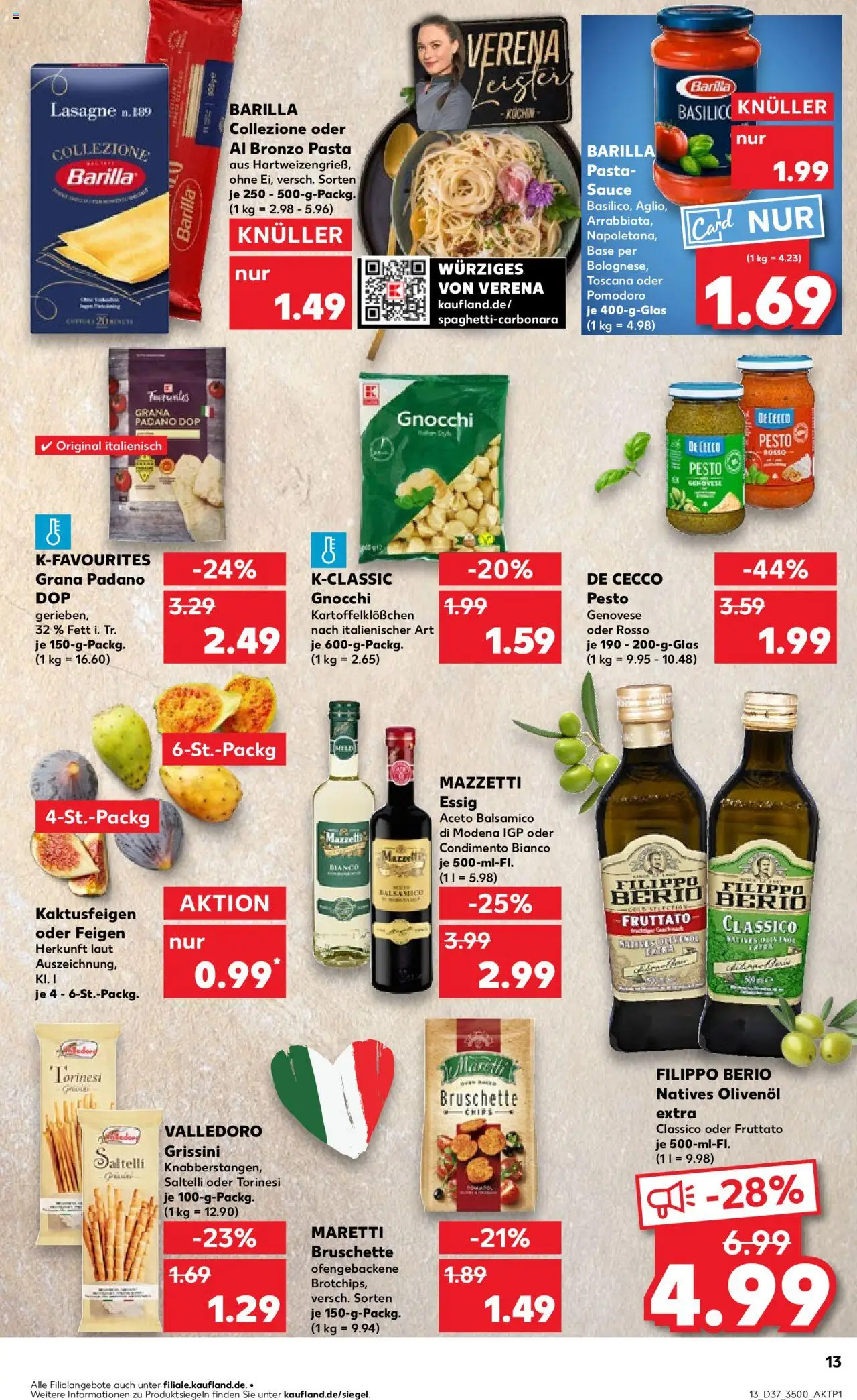 Kaufland prospekt Rostock	 – gültig ab 11.09.2025 | Seite: 13 | Produkte: Barilla, Balsamico, Essig, Pasta