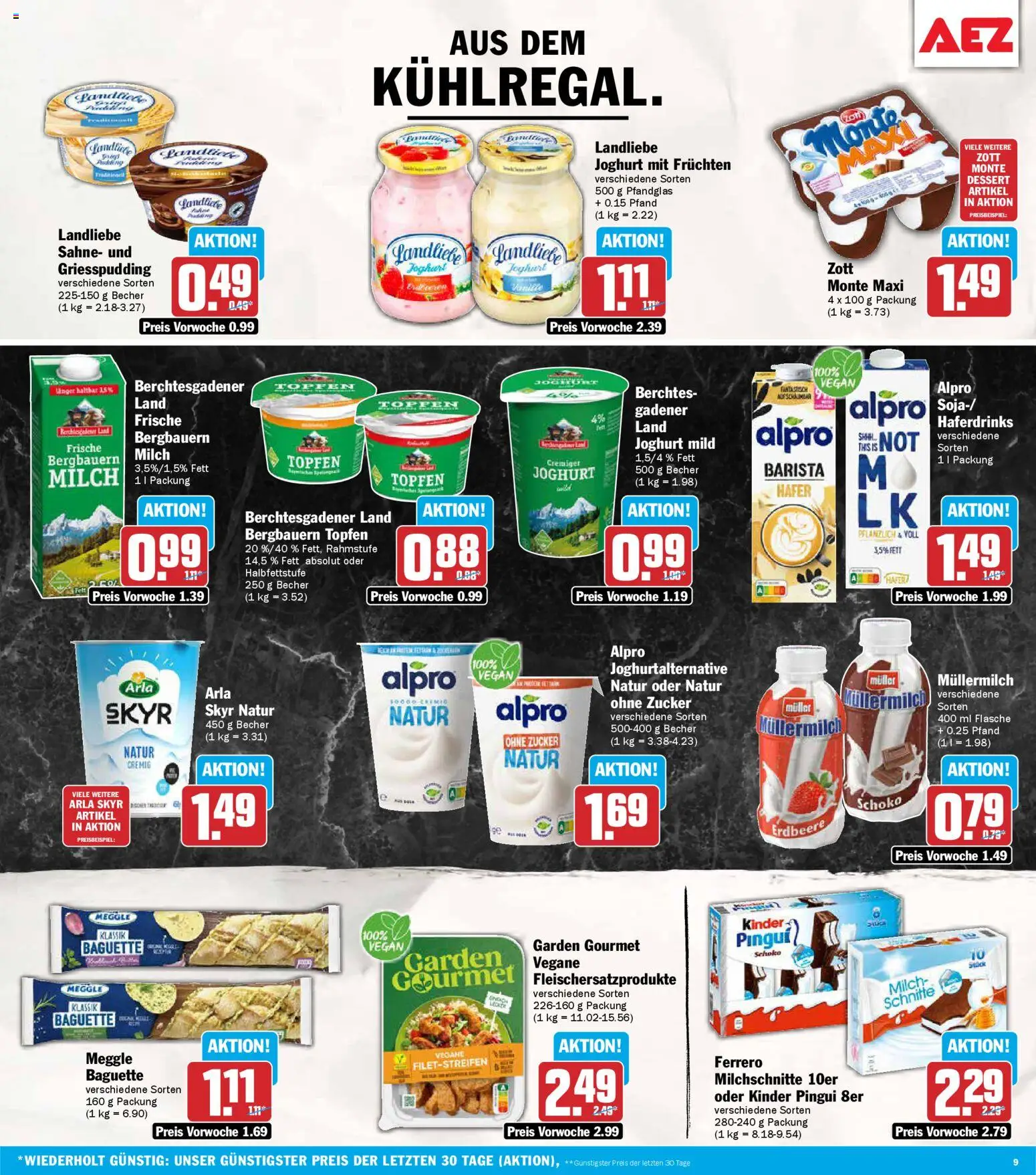 AEZ Prospekt 	 – gültig ab 16.03.2026 | Seite: 9 | Produkte: Arla skyr, Zucker, Müllermilch, Sahne