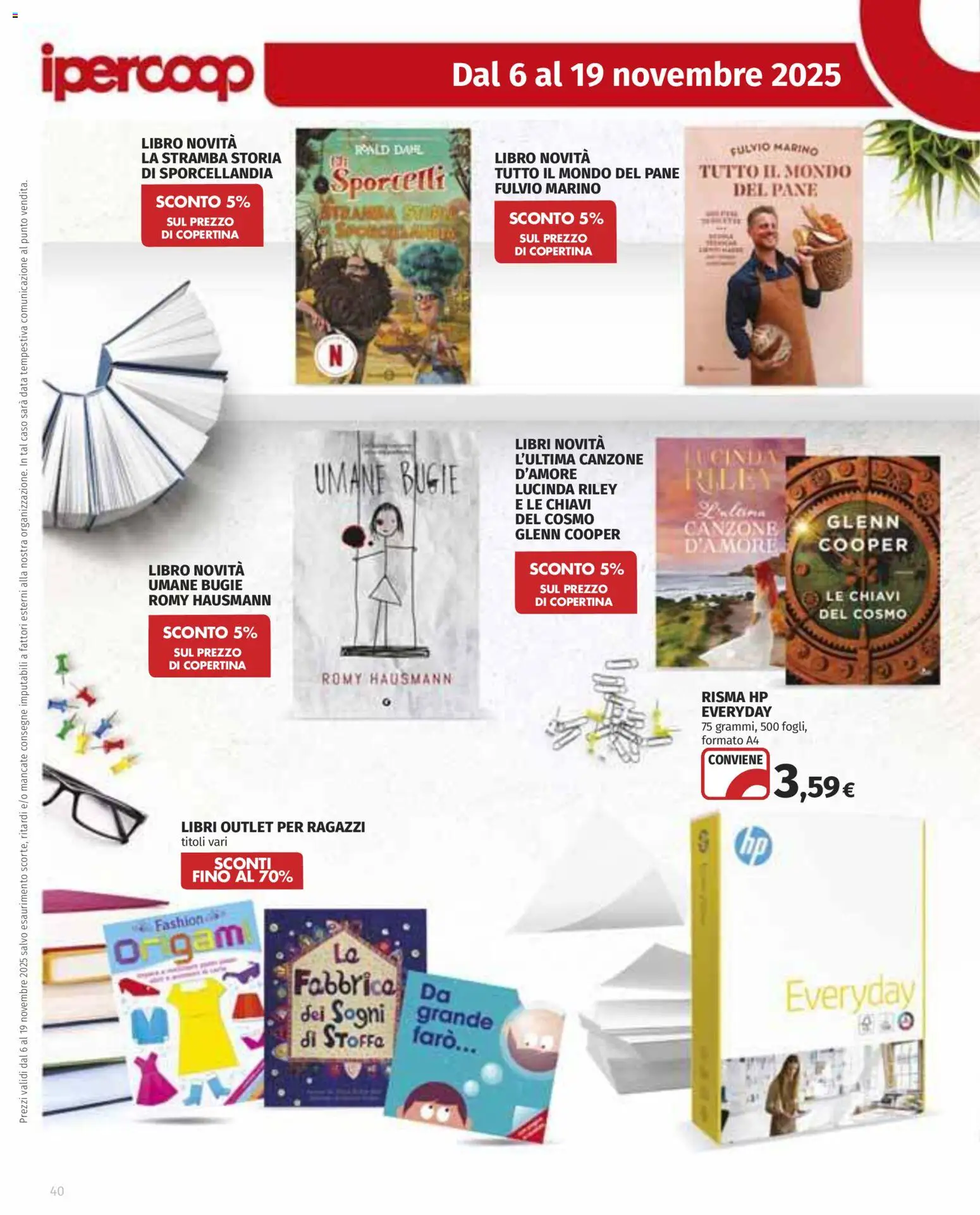 Volantino Ipercoop del 06.11.2025 | Pagina: 40 | Prodotti: Pane, Data